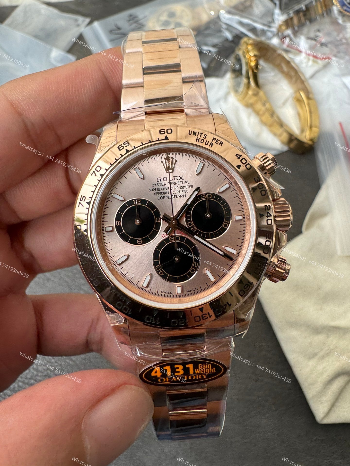 Rolex Super Clone Daytona M126505-0003 Rose Gold Dial 4131 Movement