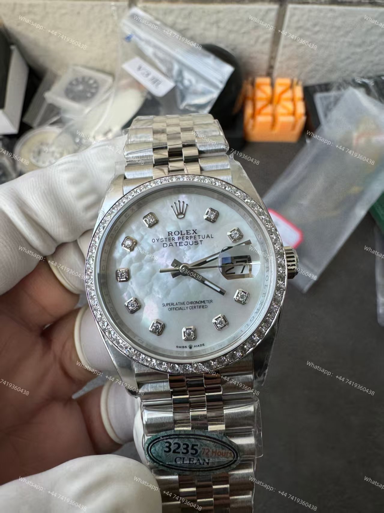 Rolex Datejust M126284RBR-0011 1:1 Replica Mother of Pearl Diamond Dial Jubilee 36MM 3235 Movement Super Clone Watch