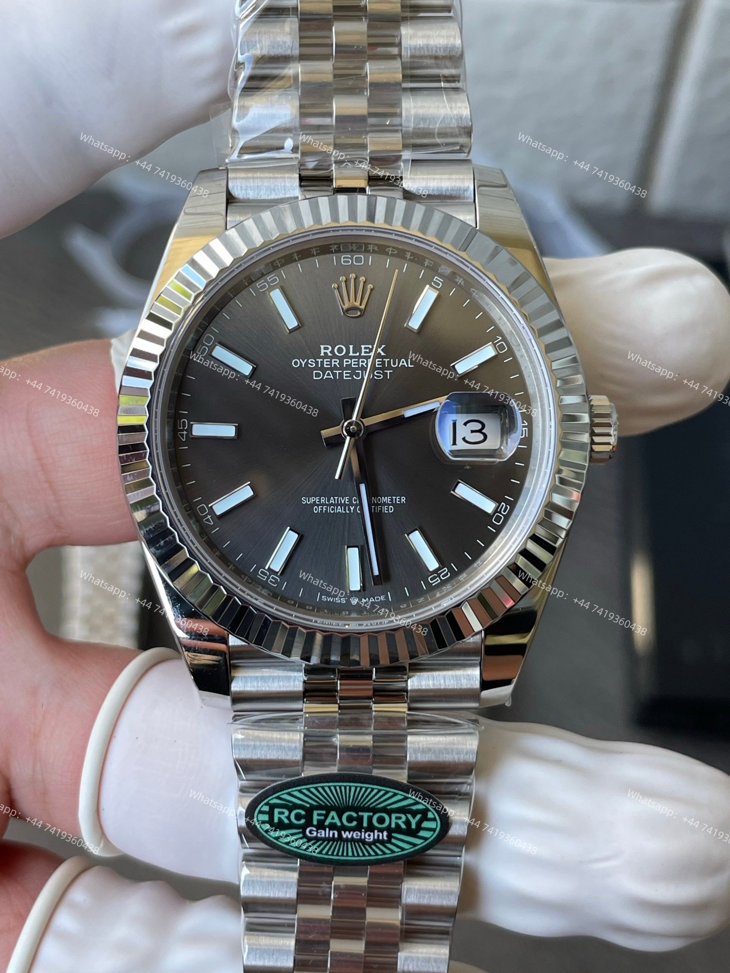 Rolex Datejust M126334-0014 1:1 Replica Grey Dial Jubilee 41MM 3235 Movement Super Clone Watch