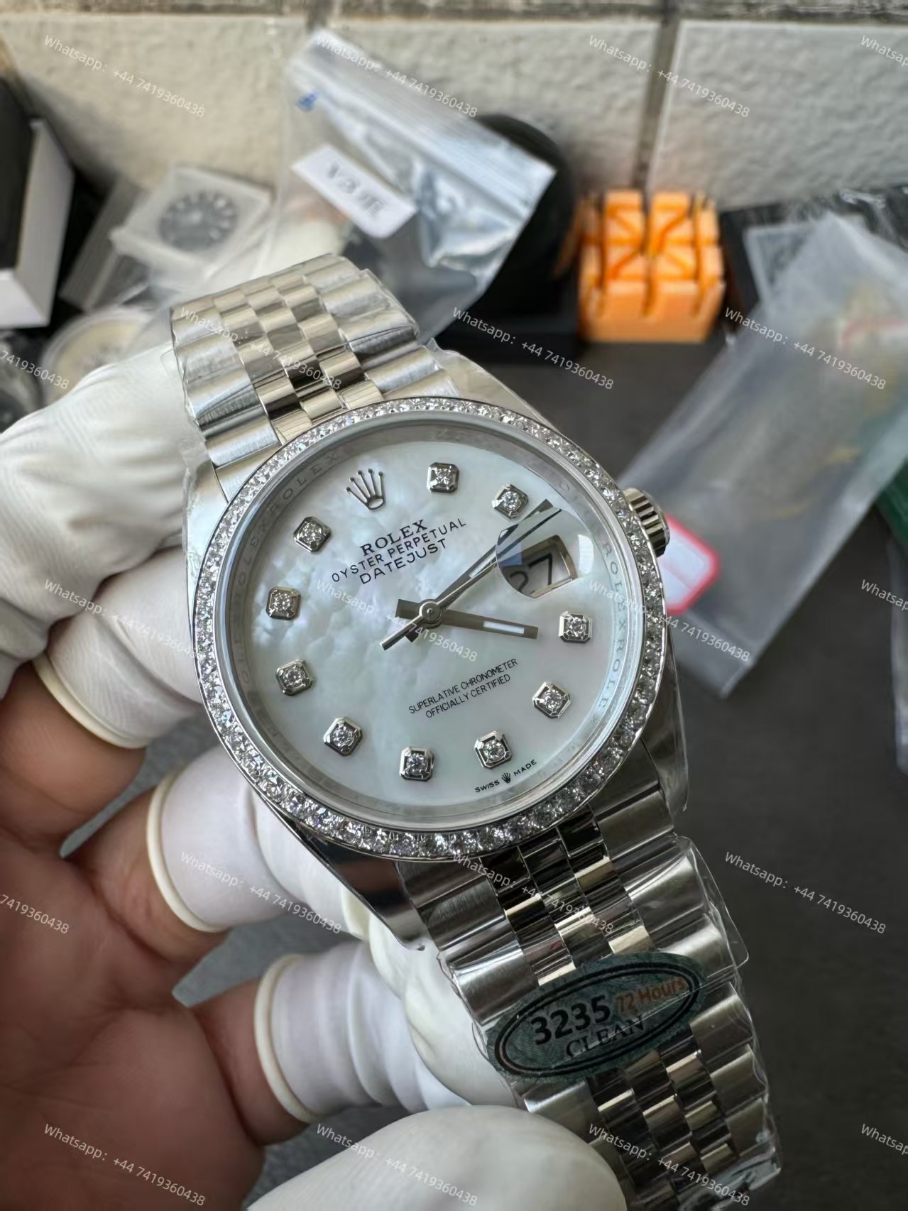 Rolex Datejust M126284RBR-0011 1:1 Replica Mother of Pearl Diamond Dial Jubilee 36MM 3235 Movement Super Clone Watch