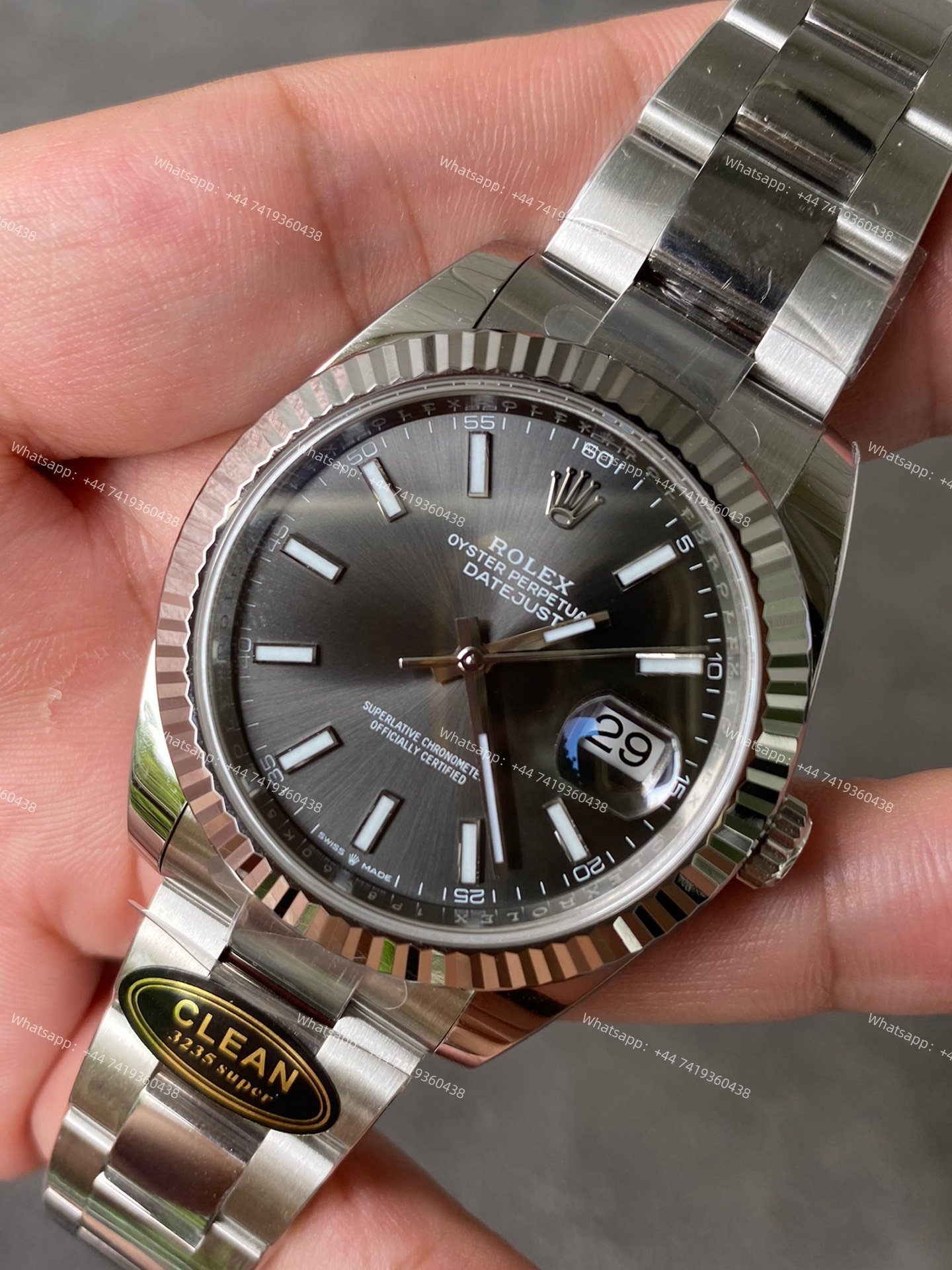 Rolex Datejust M126334-0013 1:1 Replica Gray Dial Oyster 41MM 3235 Movement Super Clone Watch