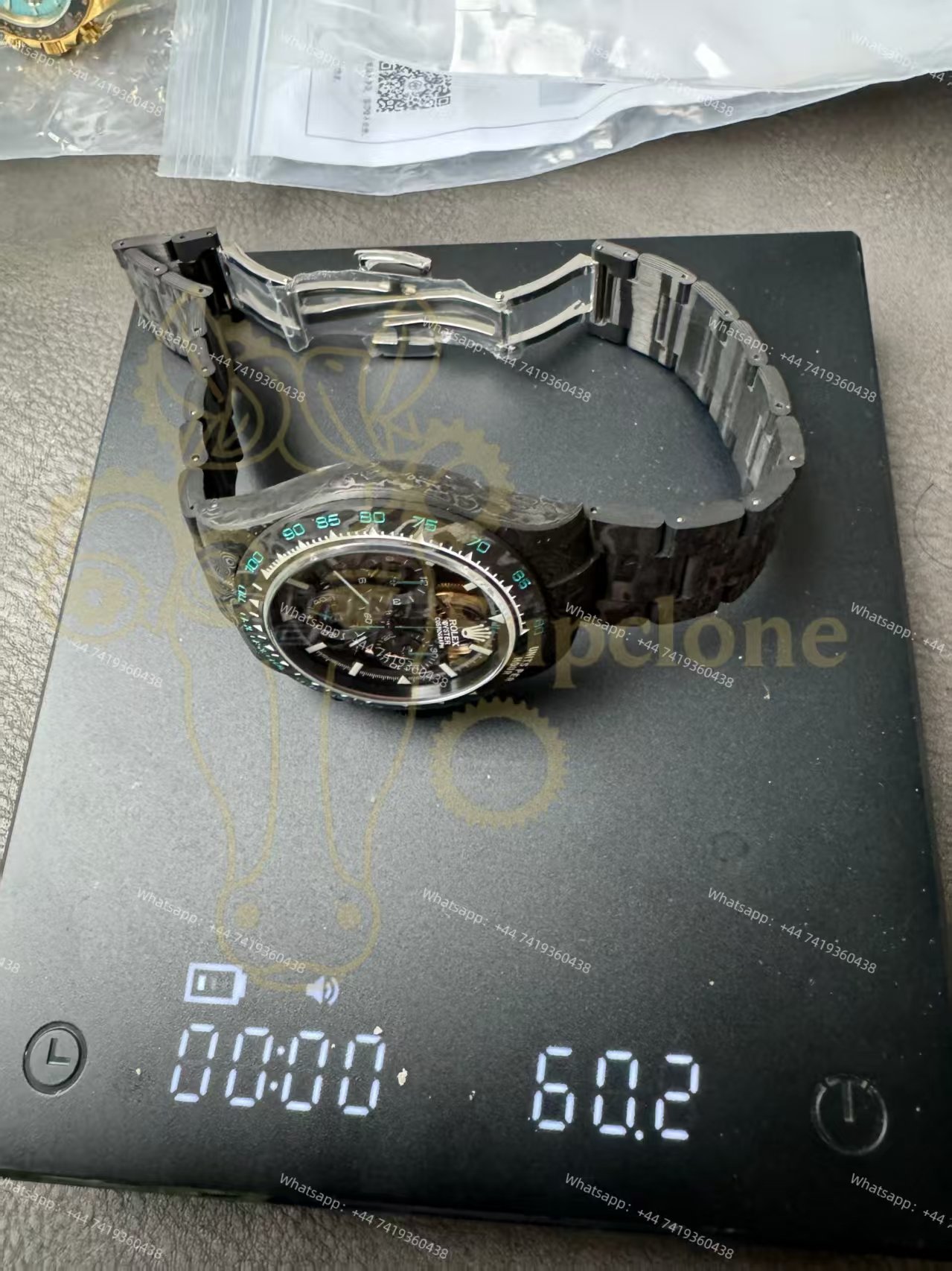 Rolex Super Clone Carbon Fiber Daytona Teal Green Accents Full Carbon Bracelet