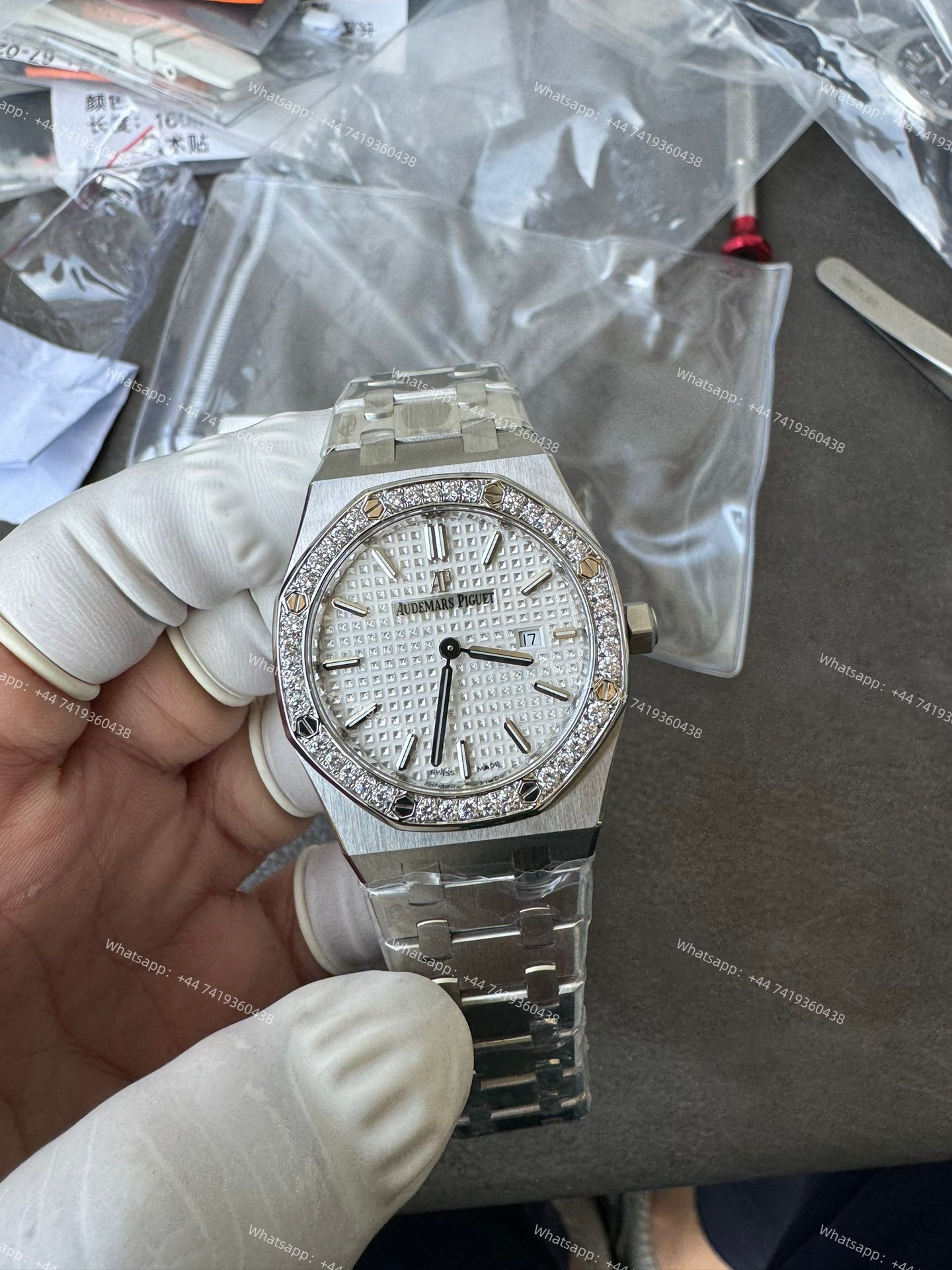 Audemars Piguet Super Clone Royal Oak 67651ST Diamond-Set Bezel White Dial 33MM