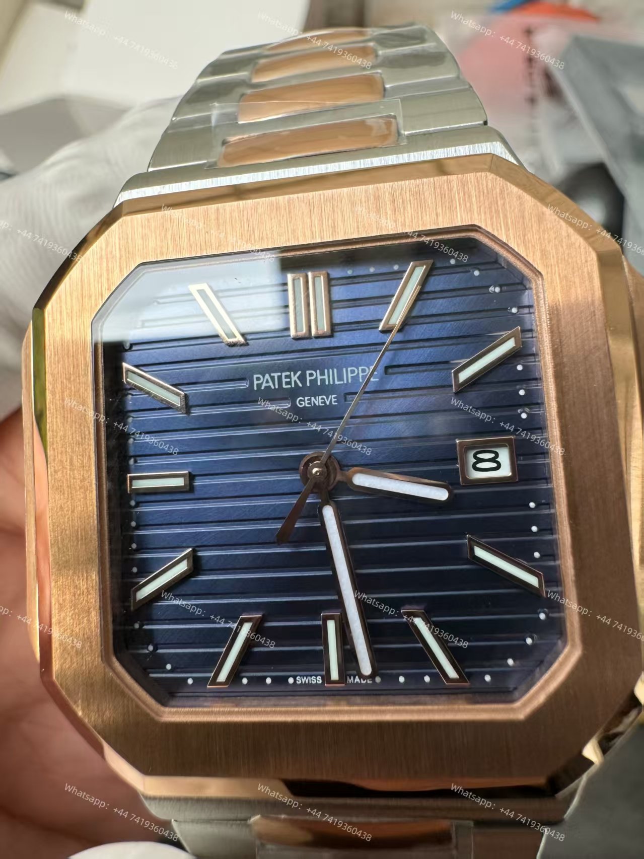 Patek Philippe Super Clone Cubitus 5821/1AR-001 Gold & Steel Blue Dial 45MM