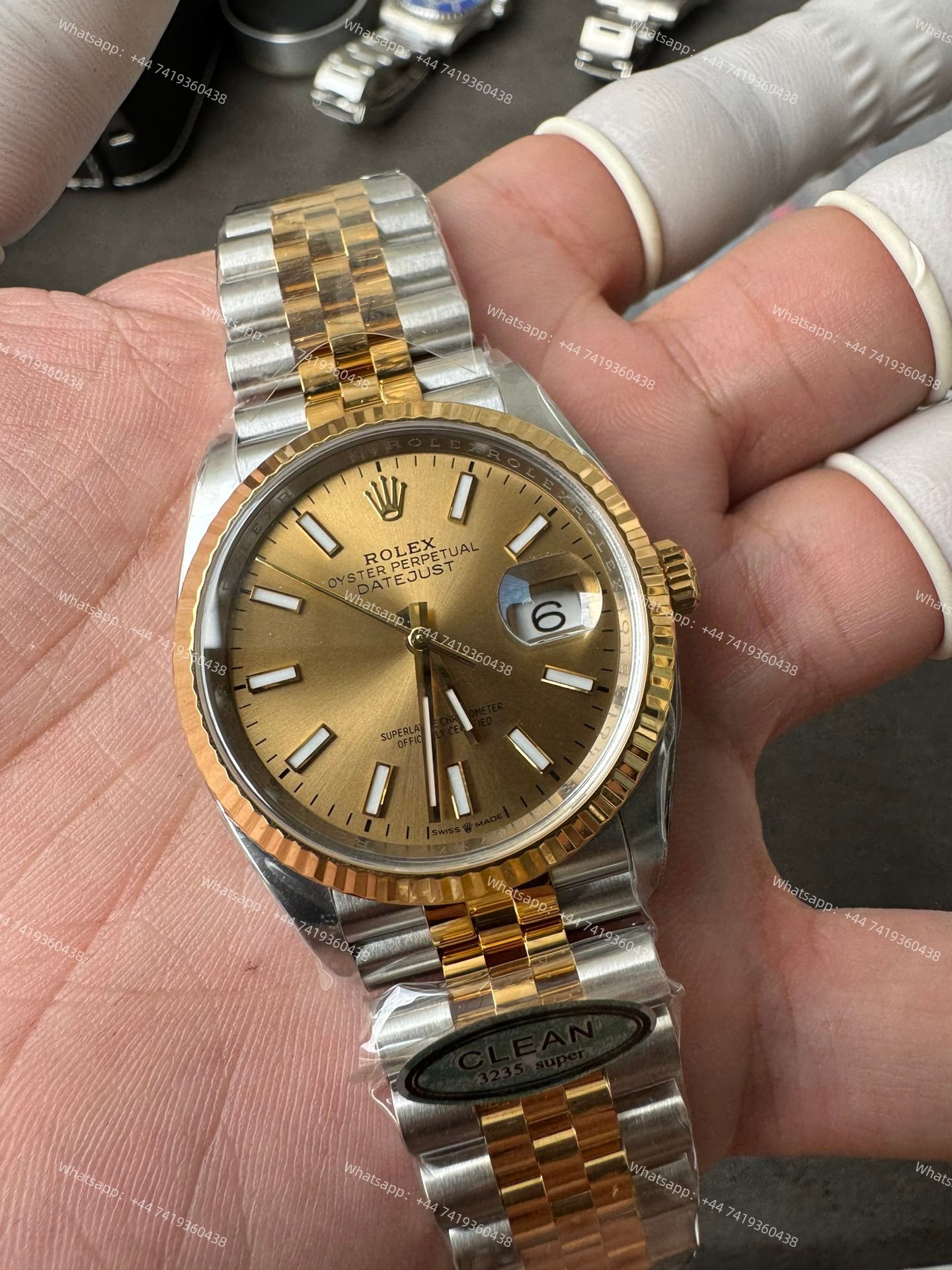Rolex Datejust M126233-0015 Gold Dial 1:1 Replica Jubilee 36MM 3235 Movement Super Clone Watch