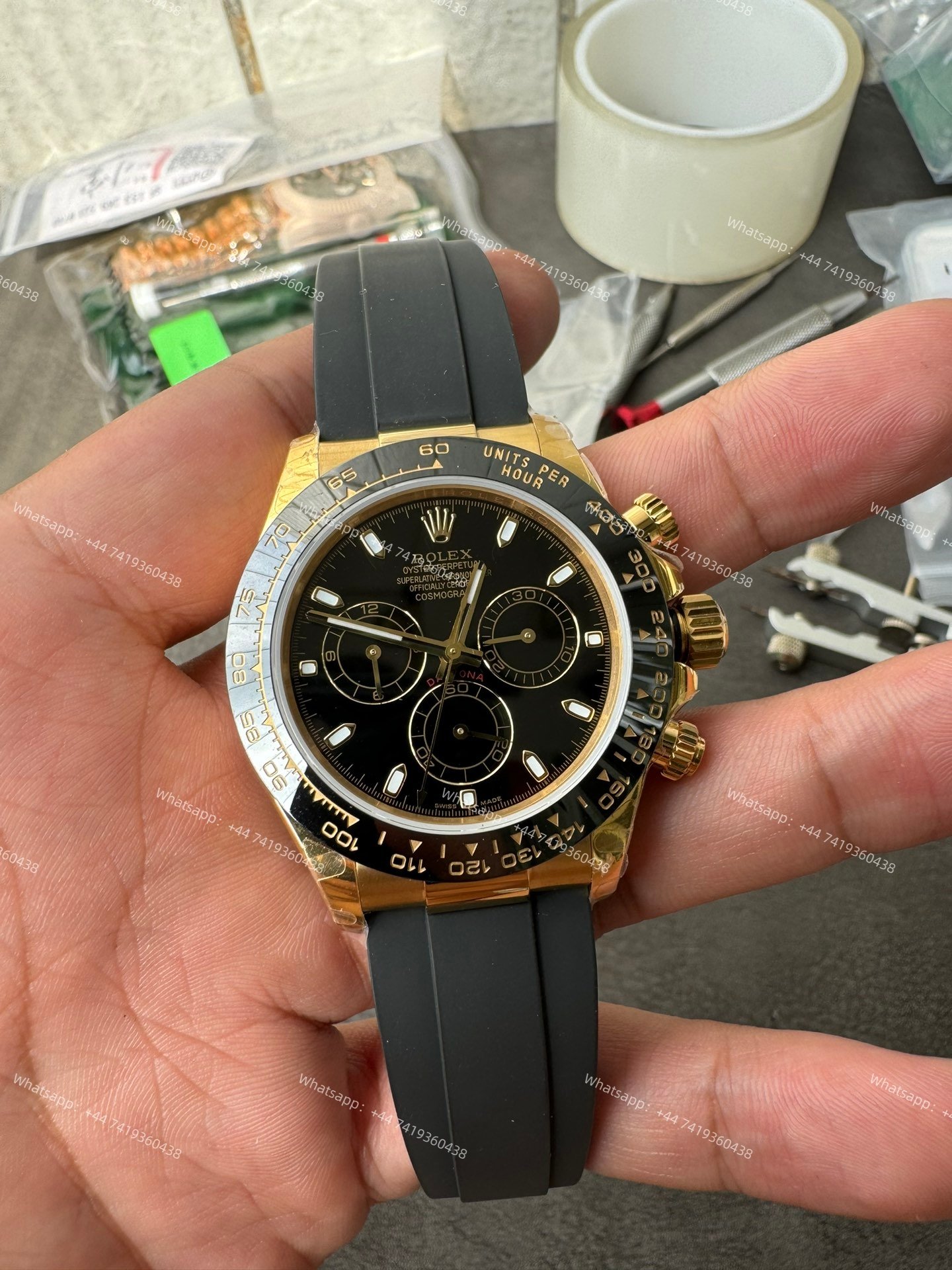 Rolex Daytona 1:1 Replica – M116518LN-0035 Black Dial Gold Case 4130 Super Clone