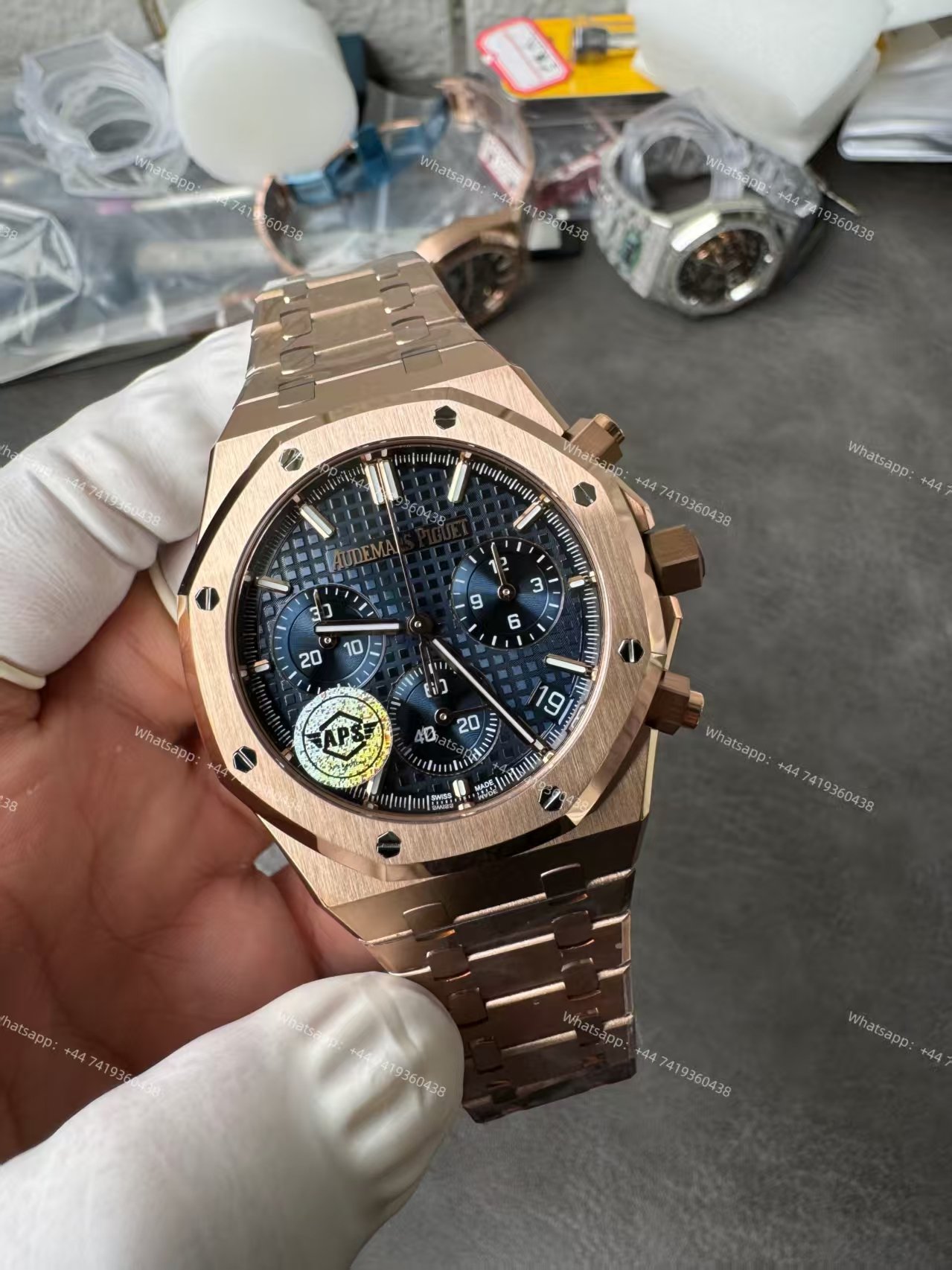 Audemars Piguet Super Clone Royal Oak Rose Gold Blue Dial 26240 Chronograph 41mm Cal.4401