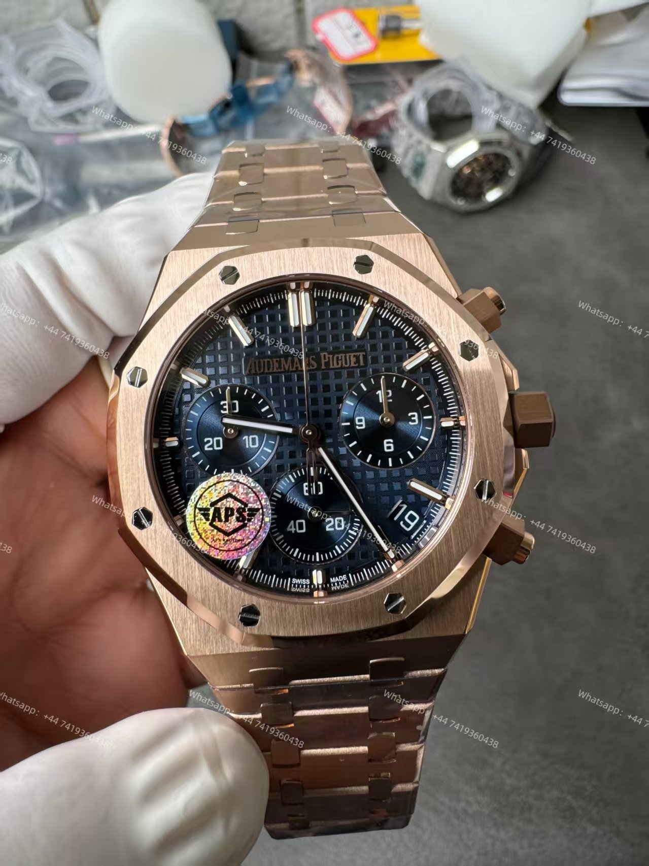 Audemars Piguet Super Clone Royal Oak Rose Gold Blue Dial 26240 Chronograph 41mm Cal.4401