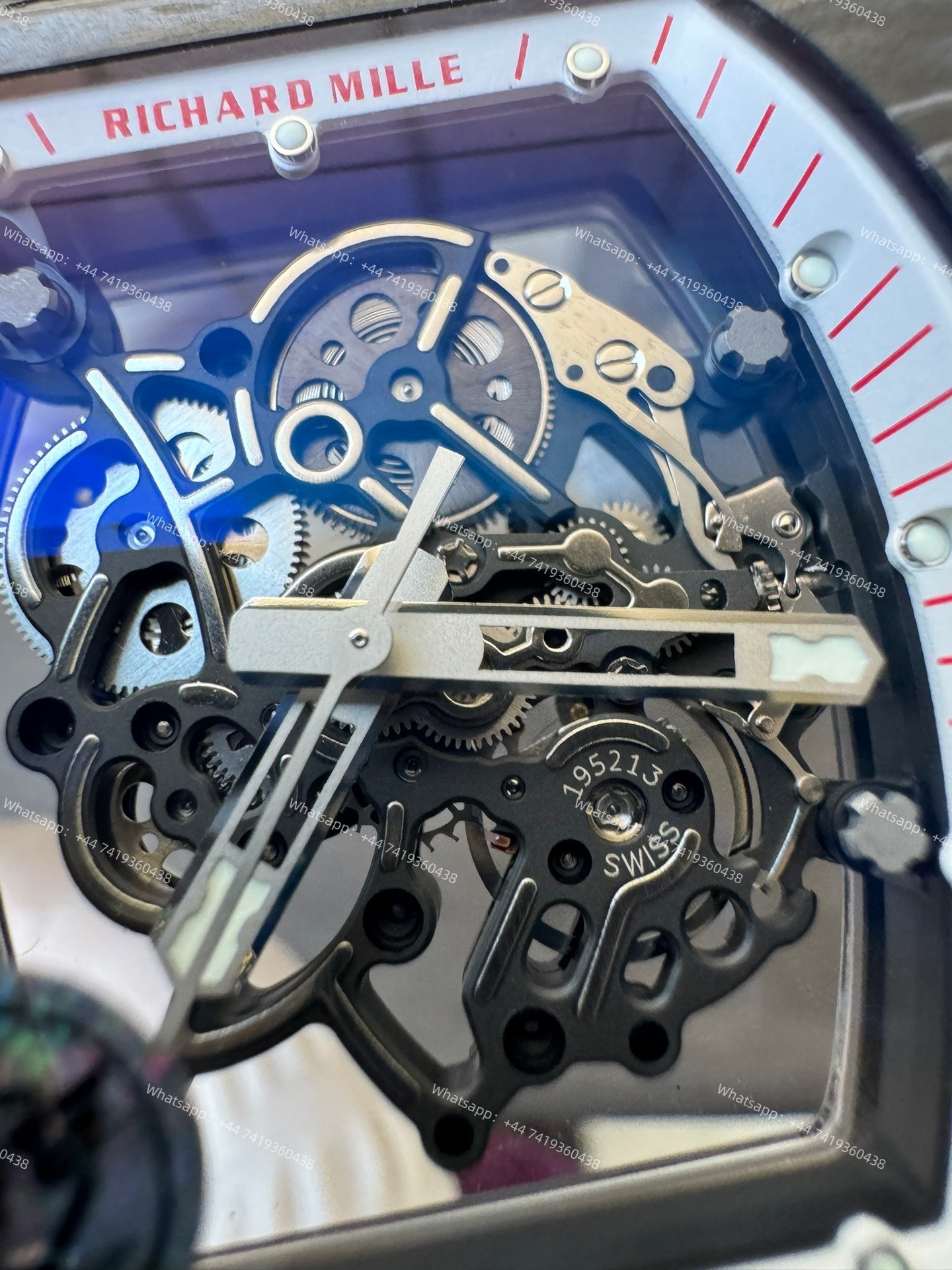 Super Clone Richard Mille RM 055 Carbon TPT White Rubber Strap 1:1 Replica Watch