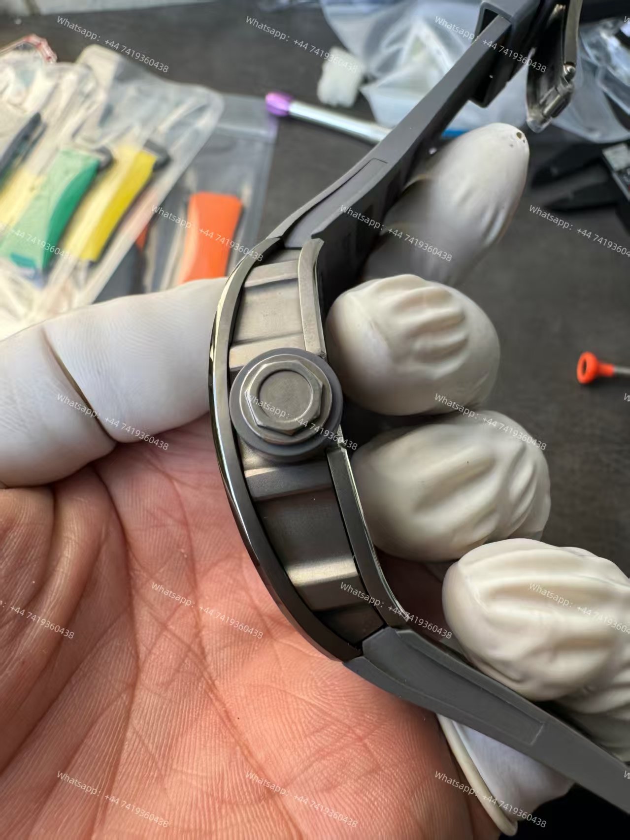 Richard Mille RM 055 Grey Ceramic Vaucher Free-Sprung Grey Rubber Strap Custom Super Clone