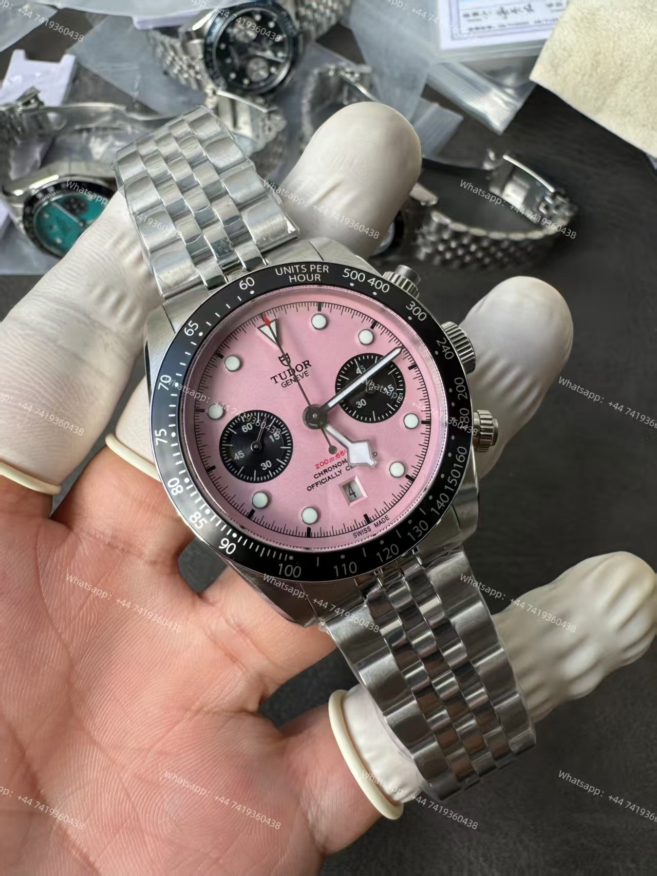 Tudor Super Clone Black Bay Chronograph M79360N-0019 Pink Dial