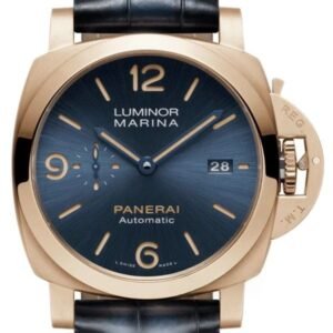 Panerai Super Clone Luminor Marina PAM01114 Rose Gold Blue Dial 44MM