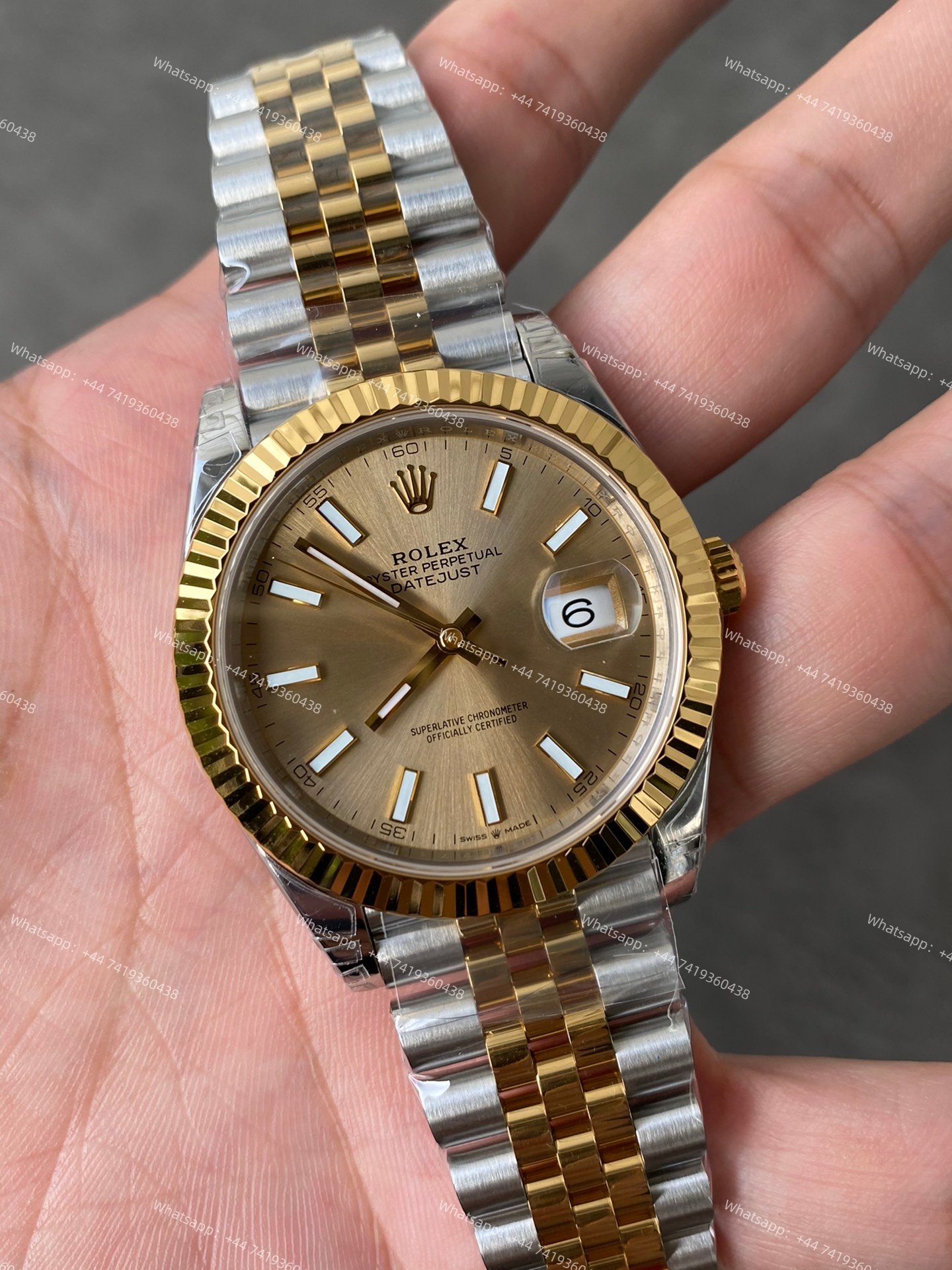 Rolex Datejust M126333-0010 Gold Dial 1:1 Replica Jubilee 41MM 3235 Movement Super Clone Watch