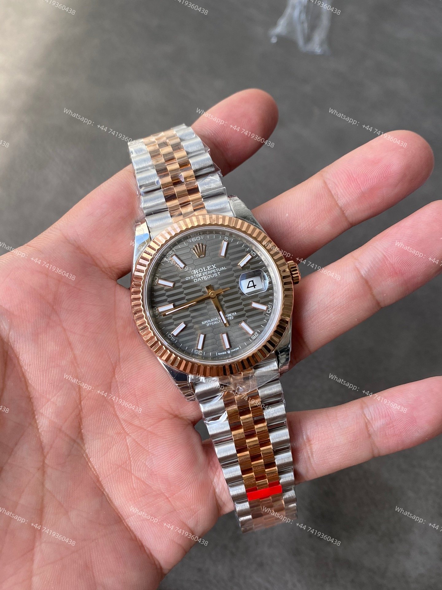 Rolex Datejust M126331-0020 1:1 Replica Water Ripple Rose Gold Gray Dial Jubilee 41MM 3235 Movement Super Clone Watch