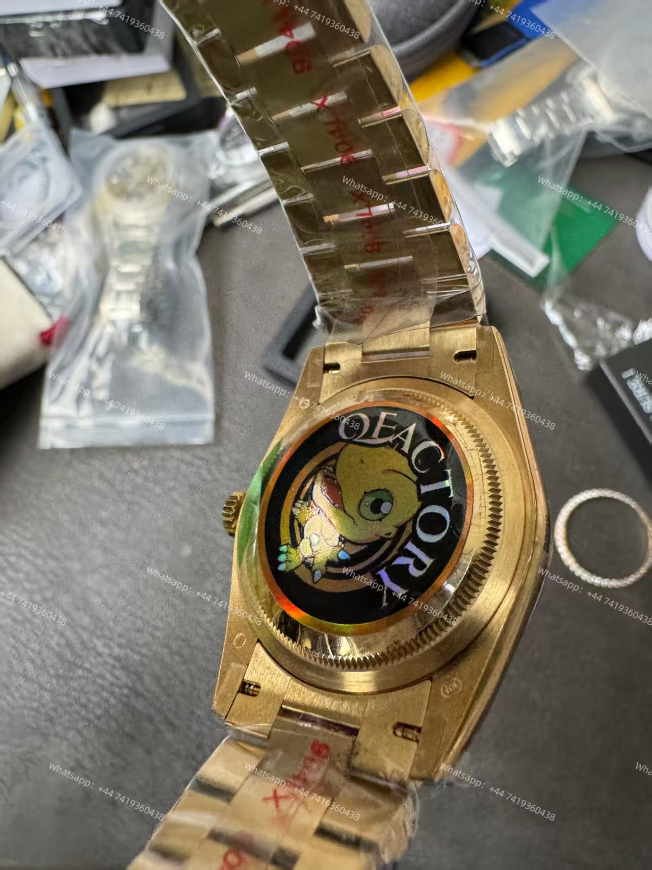 Rolex Day-Date M228348rbr-0002 Gold dial Mossanite bezel Presidential bracelet 3255 Movement (40mm) Best Super Clone