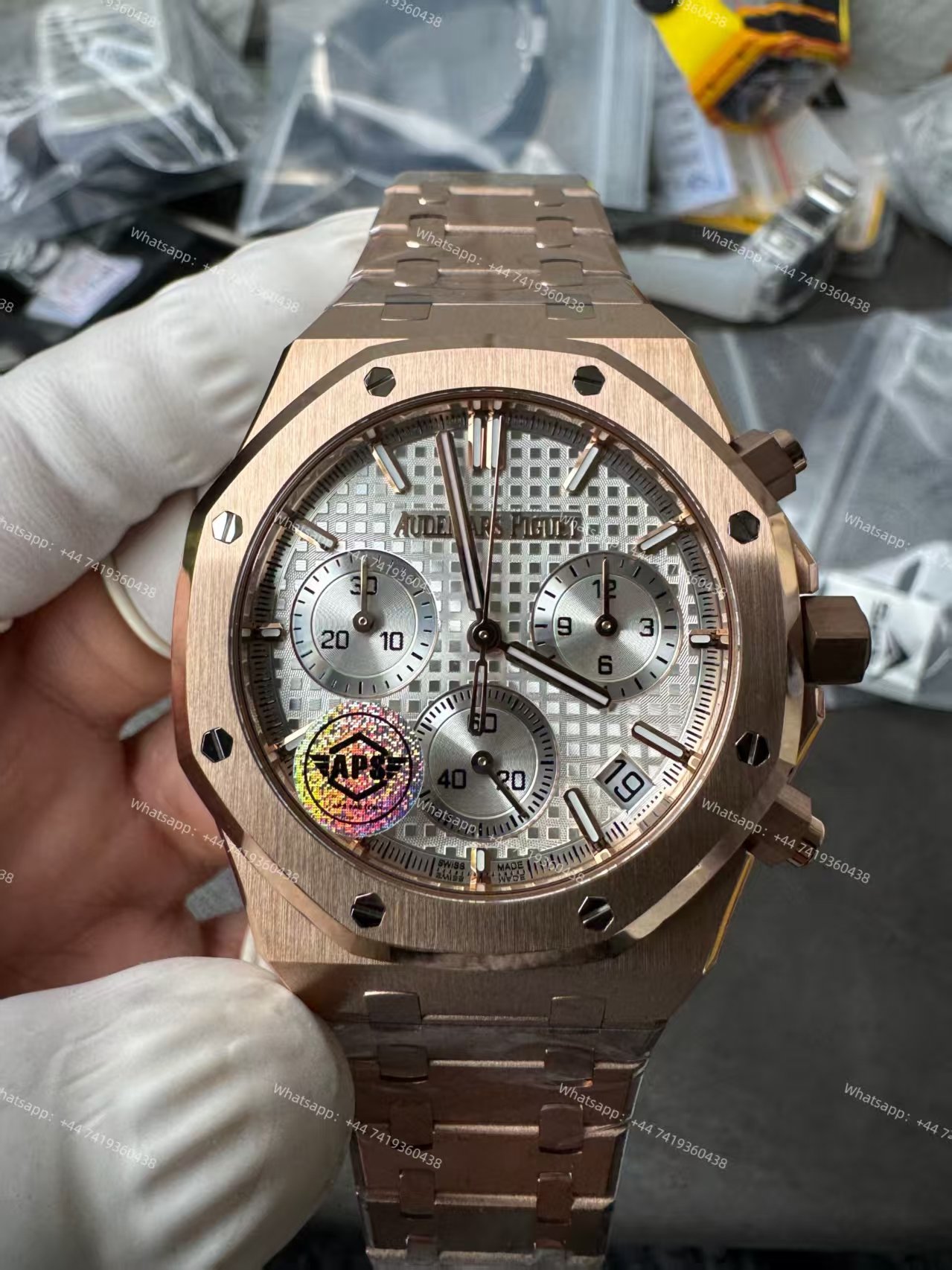 Audemars Piguet Super Clone Royal Oak Rose Gold White Dial 26240 Chronograph 41mm Cal.4401