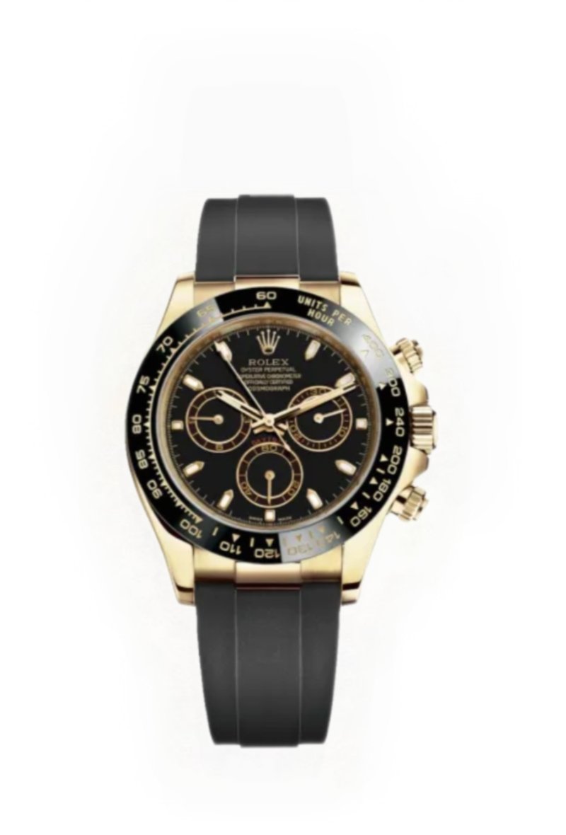 Rolex Daytona 1:1 Replica – M116518LN-0035 Black Dial Gold Case 4130 Super Clone