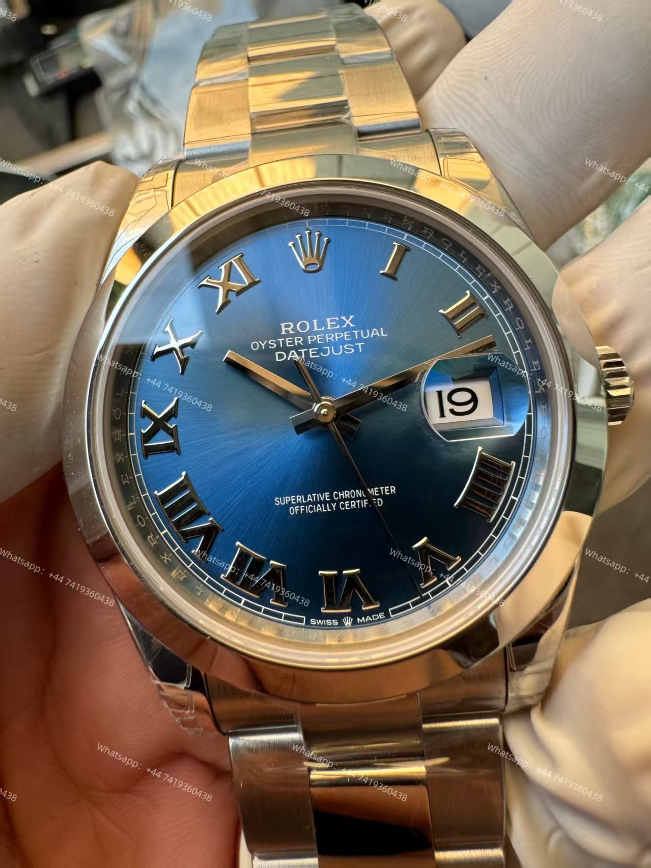 Rolex Datejust M126300-0017 1:1 Replica Azzurro Blue Roman Dial Oyster 41MM 3235 Movement Super Clone Watch