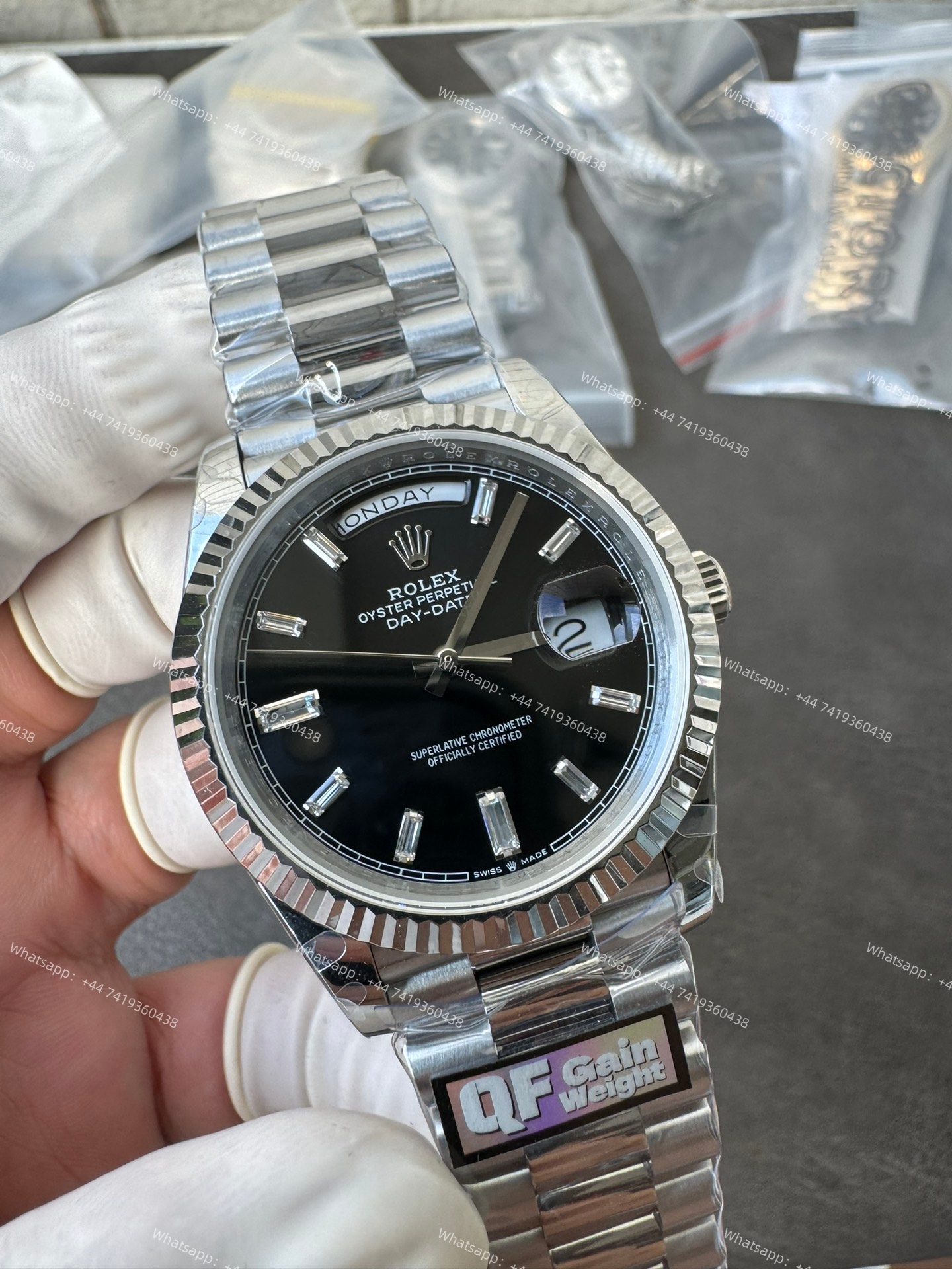 Rolex Day-Date m228236-0004 Black diamond-set dial President bracelet 3255 Movement (40mm) Best Super Clone