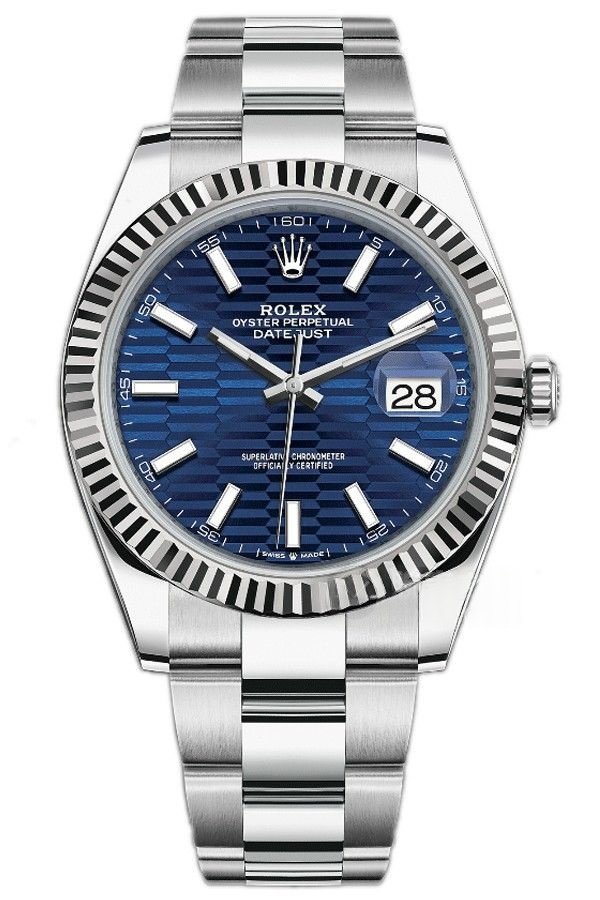 Rolex Datejust M126334-0031 1:1 Replica Water Ripple Blue Dial Oyster 41MM 3235 Movement Super Clone Watch