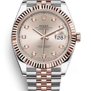Rolex Datejust M126331-0008 1:1 Replica Rose Gold Diamond Dial Jubilee 41MM 3235 Movement Super Clone Watch