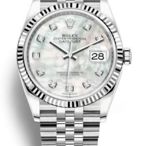 Rolex Datejust M126234-0019 1:1 Replica Mother of Pearl Diamond Dial Jubilee 36MM 3235 Movement Super Clone Watch