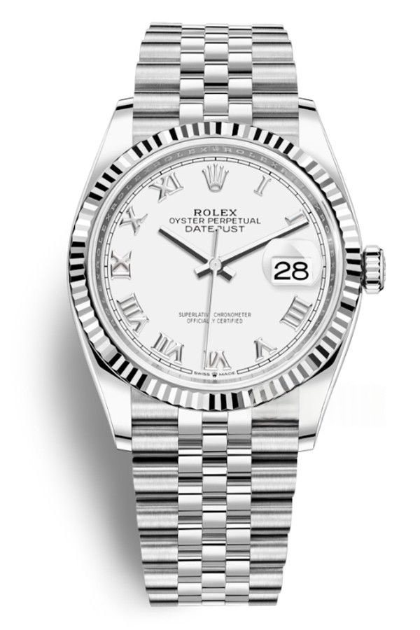 Rolex Datejust M126234-0025 1:1 Replica White Dial Roman Jubilee 36MM 3235 Movement Super Clone Watch