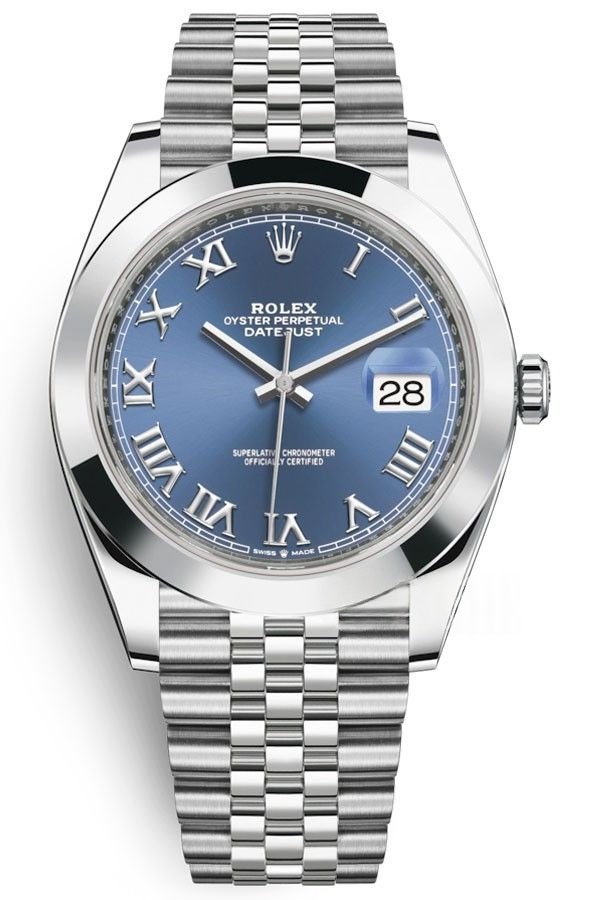 Rolex Datejust M126300-0018 1:1 Replica Azzurro Blue Roman Dial Jubilee 41MM 3235 Movement Super Clone Watch