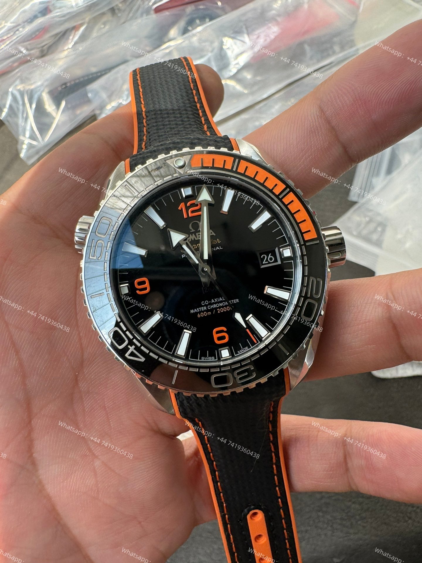 Omega Super Clone Seamaster Planet Ocean 600M 215.30.44.21.01.002 43.5mm Black Ceramic Dial Rubber Strap