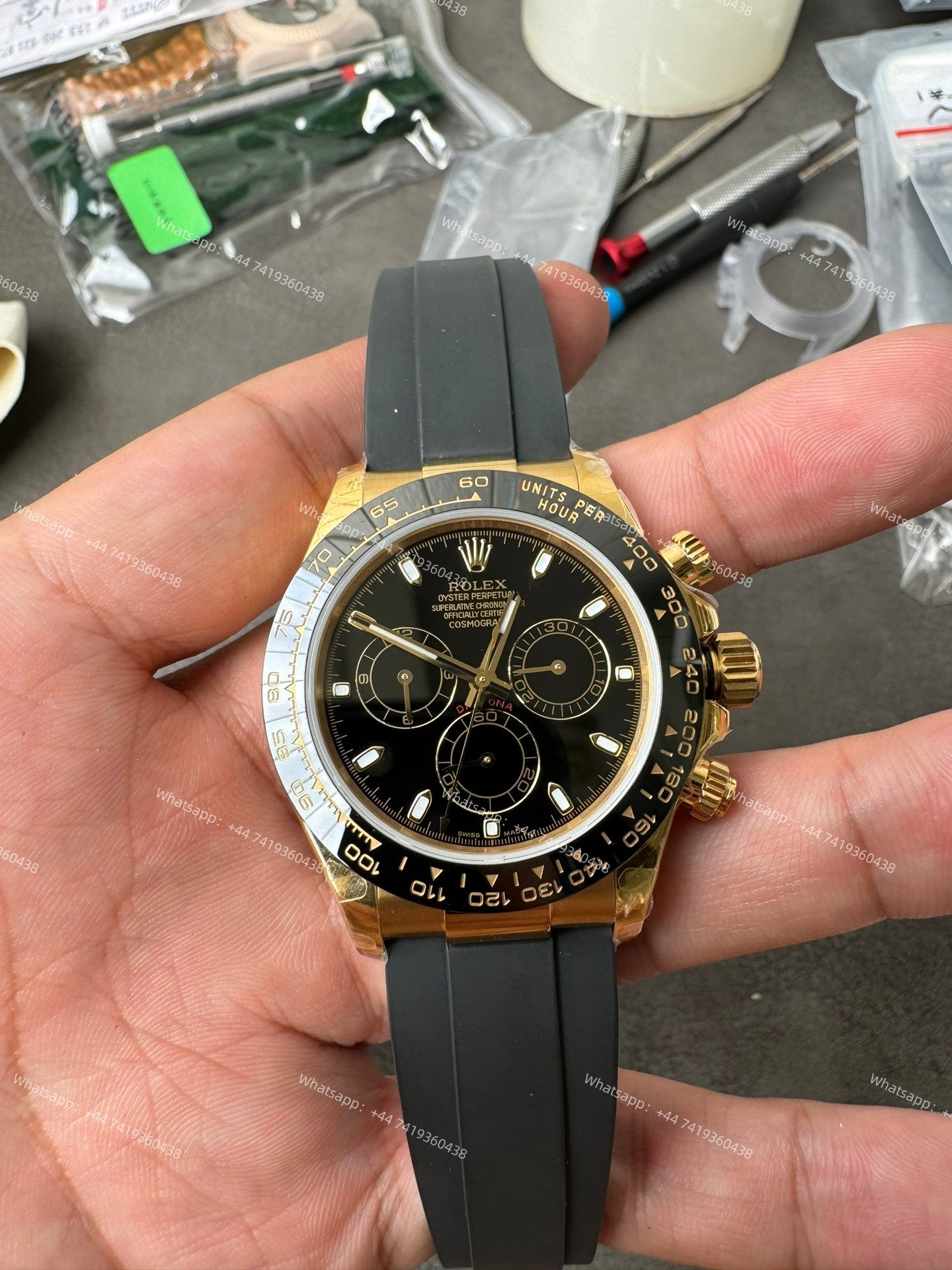 Rolex Daytona 1:1 Replica – M116518LN-0035 Black Dial Gold Case 4130 Super Clone