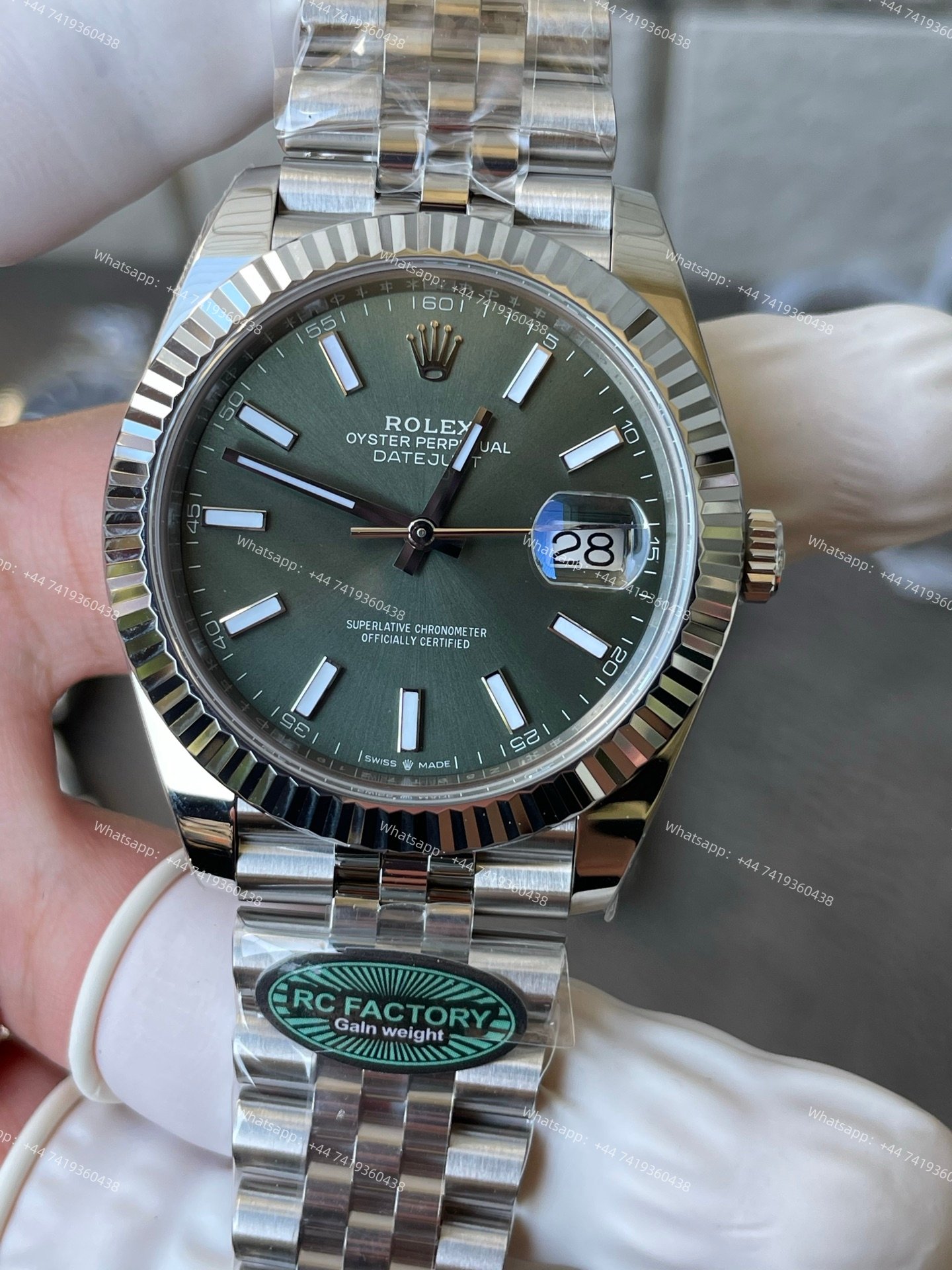 Rolex Datejust M126334-0028 1:1 Replica Green Dial Jubilee 41MM 3235 Movement Super Clone Watch