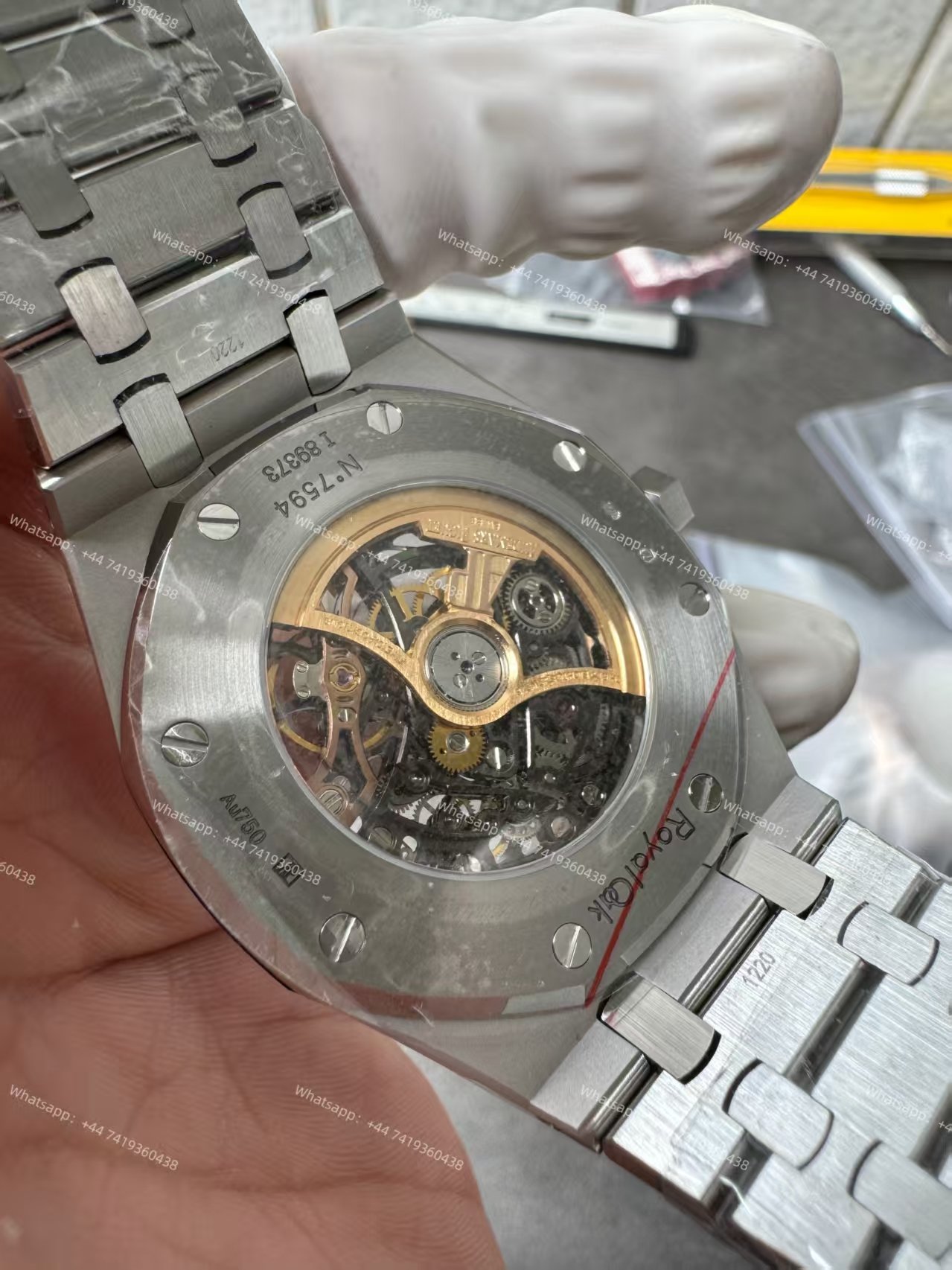 Audemars Piguet Super Clone Royal Oak 15407 Frosted Gold Skeleton Dial 41MM