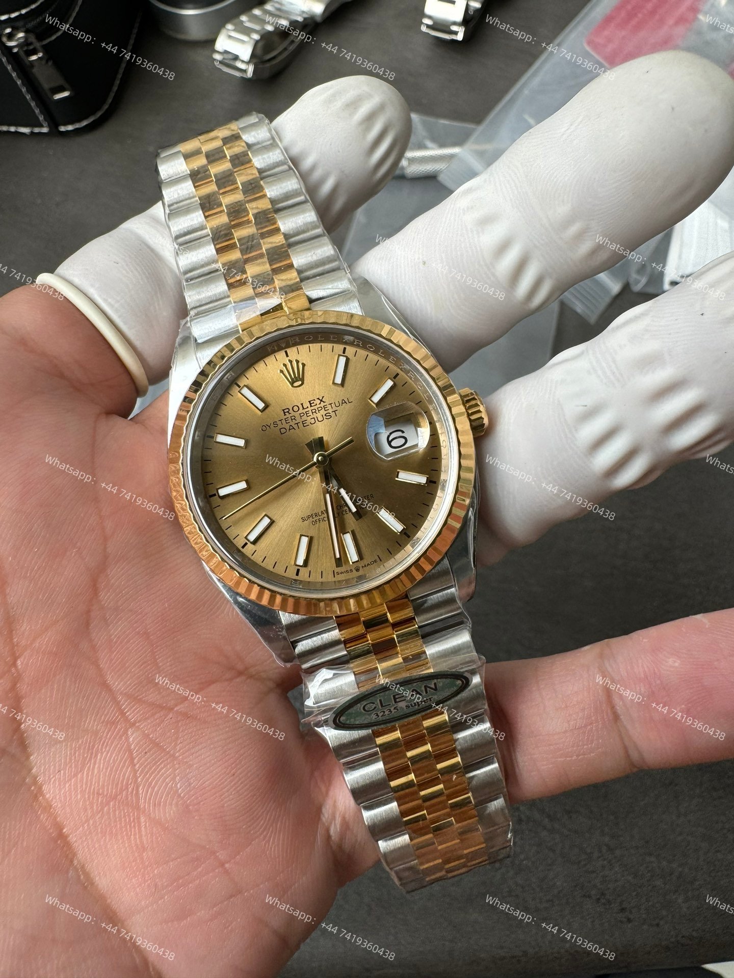 Rolex Datejust M126233-0015 Gold Dial 1:1 Replica Jubilee 36MM 3235 Movement Super Clone Watch