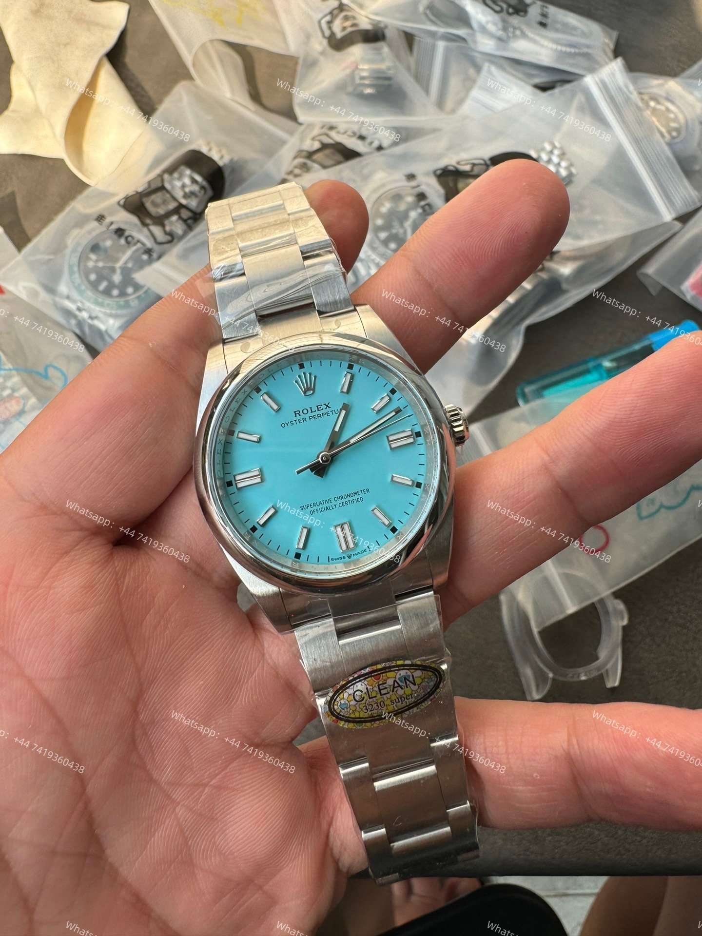 Rolex Super Clone Oyster Perpetual M126000-0006 36mm Tiffany Blue Dial 3230 Movement