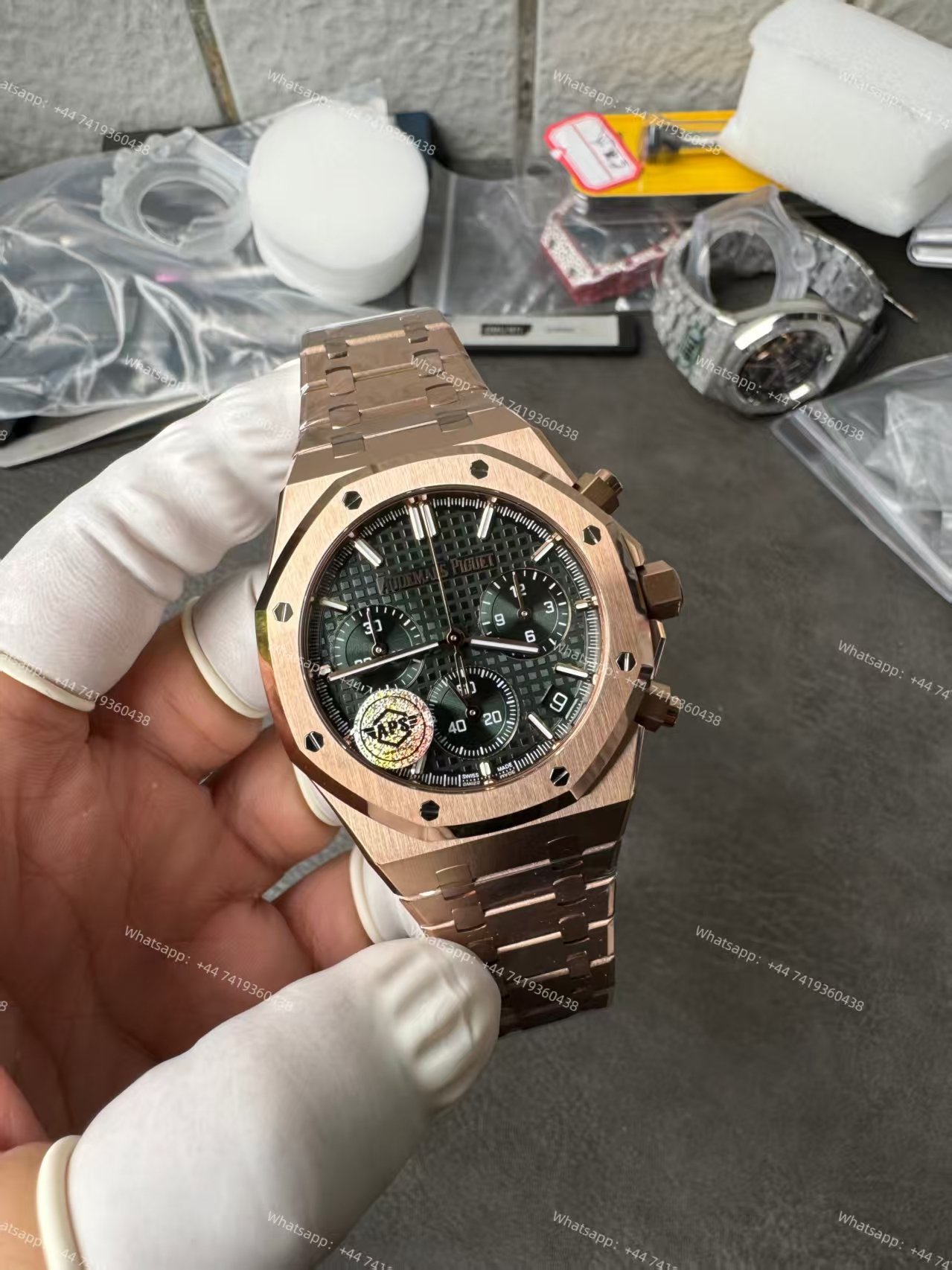 Audemars Piguet Super Clone Royal Oak Rose Gold Green Dial 26240 Chronograph 41mm Cal.4401