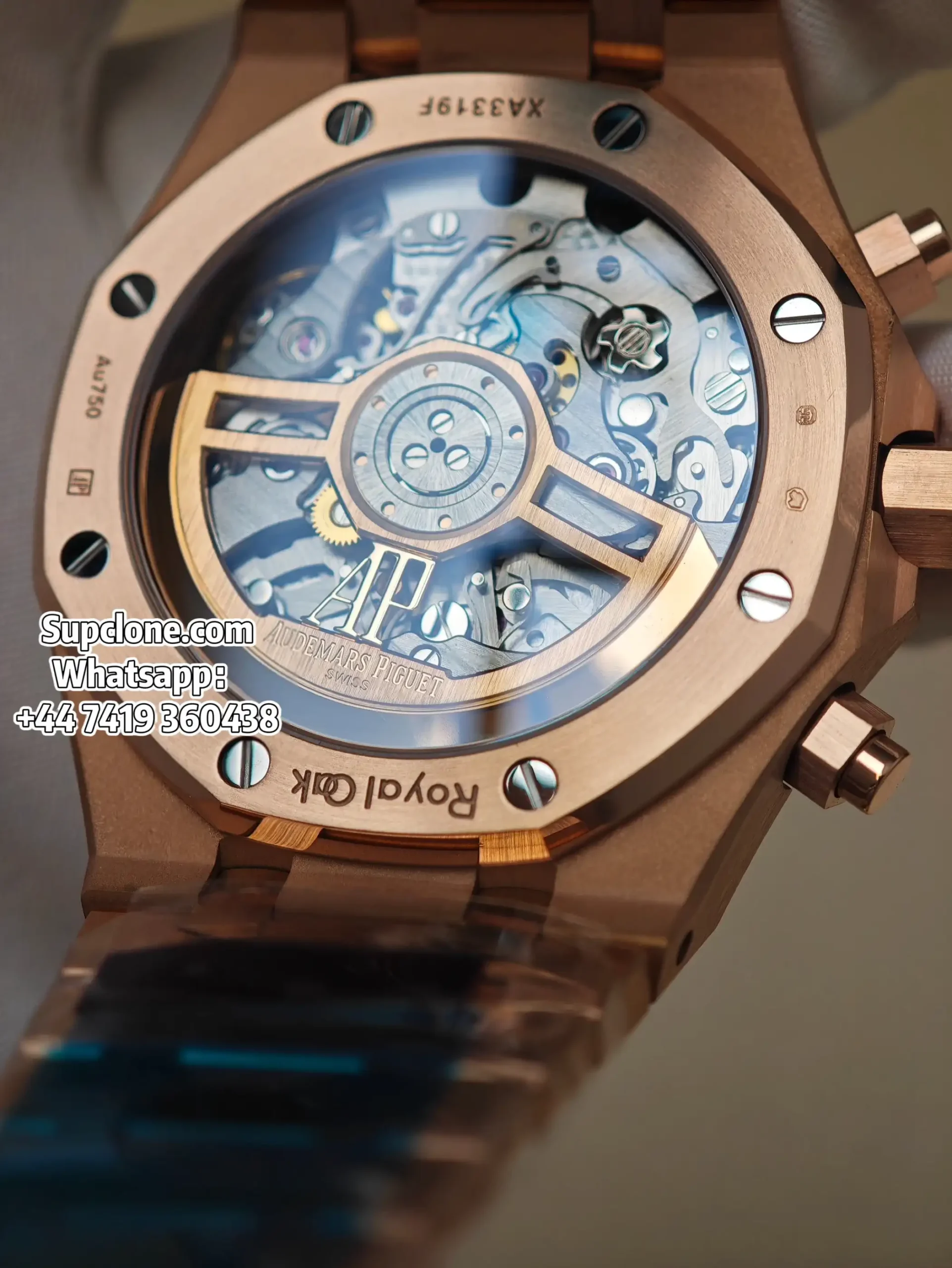 Audemars Piguet Super Clone Watches Royal Oak Chrono 41 26240OR Rose Gold Blue Dial (10) Audemars Piguet Super Clone Watches Royal Oak Chrono 41 26240OR Rose Gold Blue Dial