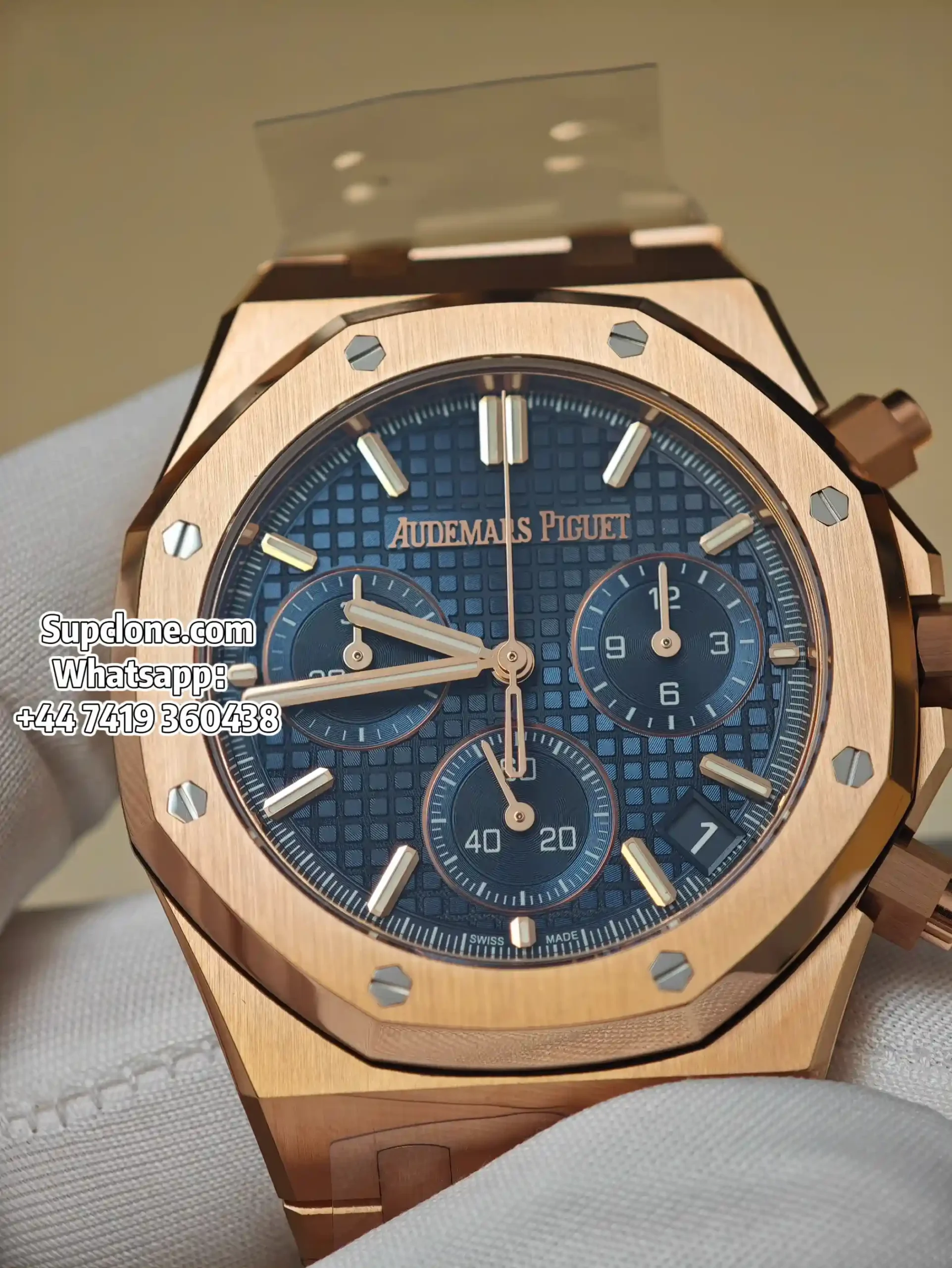 Audemars Piguet Super Clone Watches Royal Oak Chrono 41 26240OR Rose Gold Blue Dial (18) Audemars Piguet Super Clone Watches Royal Oak Chrono 41 26240OR Rose Gold Blue Dial