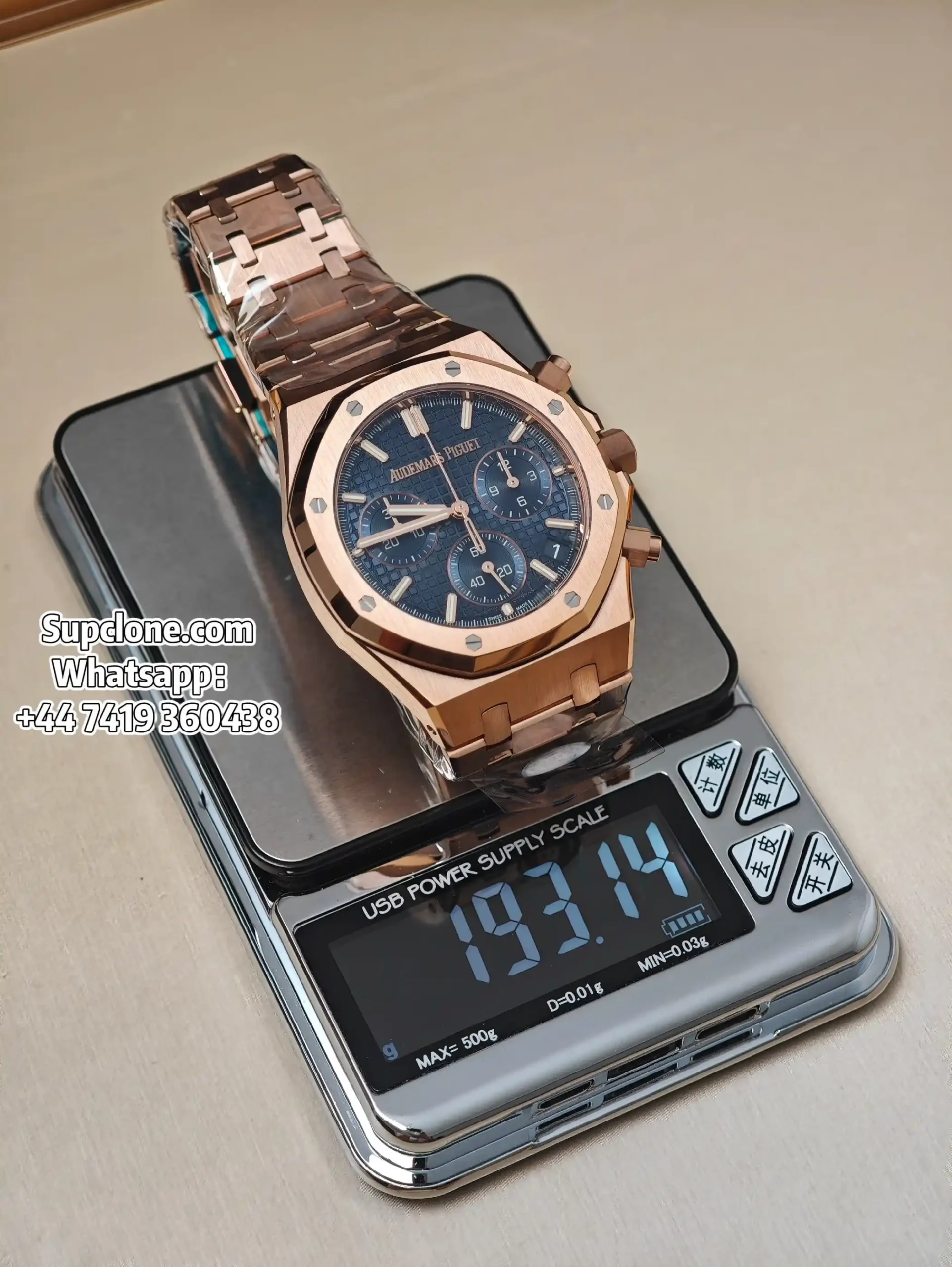 Audemars Piguet Super Clone Watches Royal Oak Chrono 41 26240OR Rose Gold Blue Dial (20) Audemars Piguet Super Clone Watches Royal Oak Chrono 41 26240OR Rose Gold Blue Dial