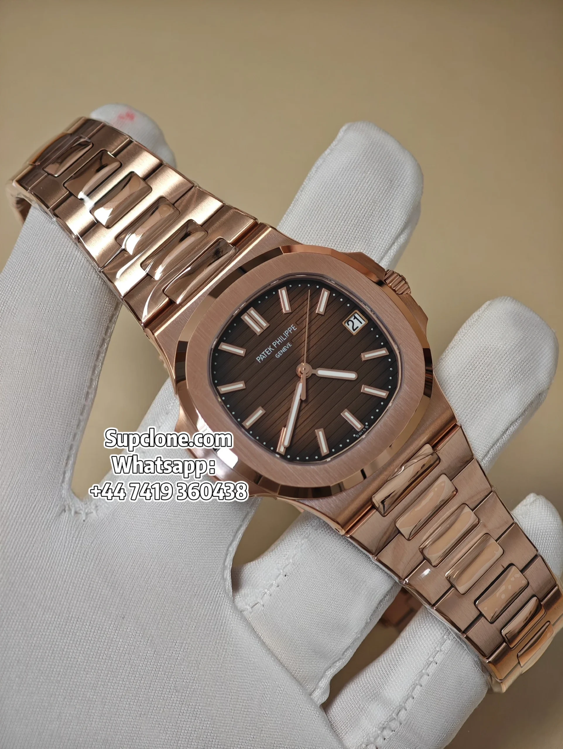 Patek Philippe Super Clone Nautilus 5711 Rose Gold Brown Dial 40MM
