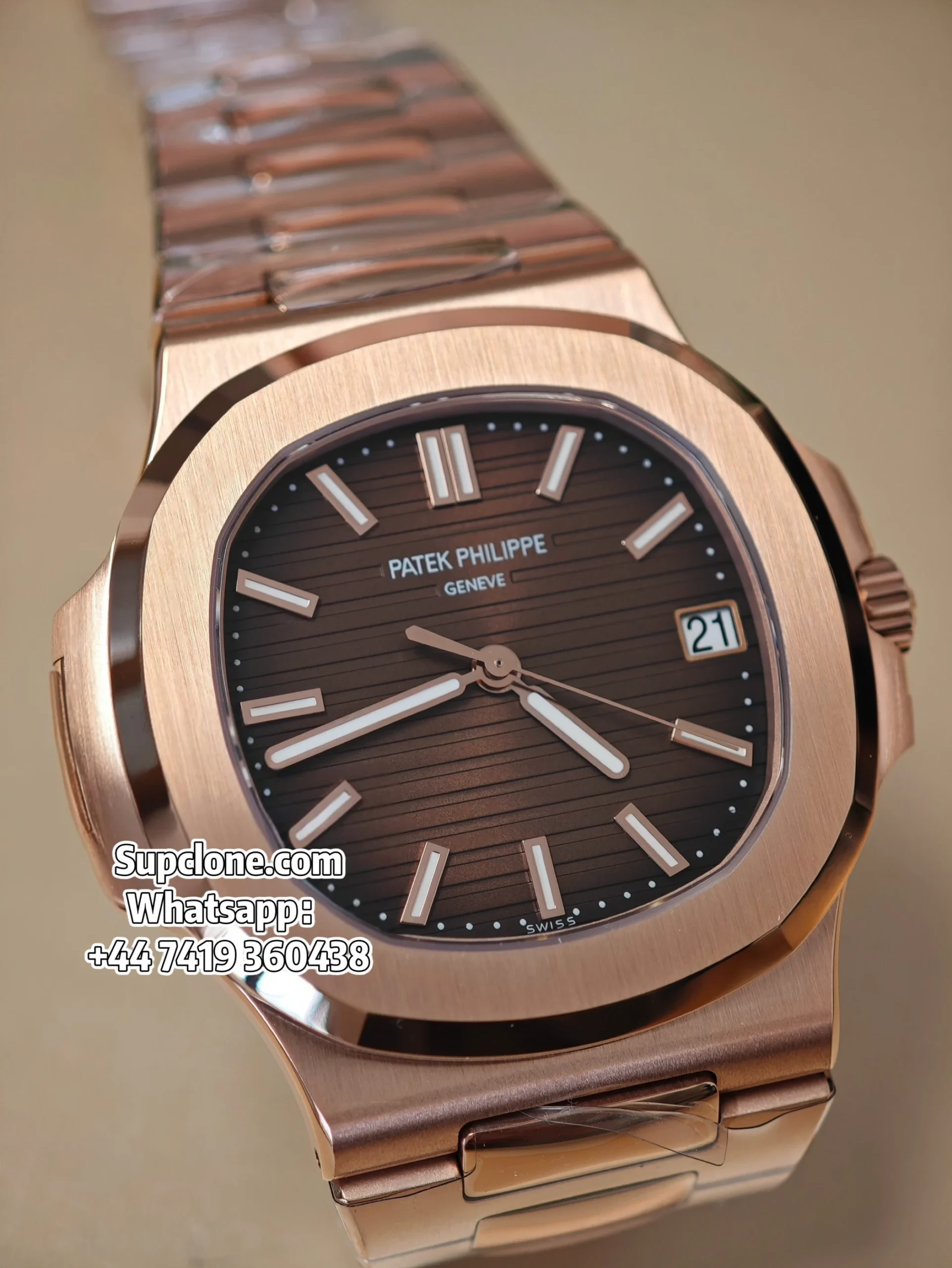 Patek Philippe Super Clone Nautilus 5711 Rose Gold Brown Dial 40MM
