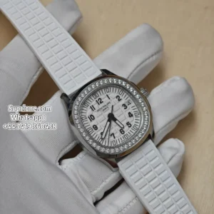 Patek Philippe Super Clone Aquanaut Luce 5068A Diamond Bezel 35 (1) Patek Philippe Super Clone Aquanaut Luce 5068A Diamond Bezel 35.6mm Custom Cal.324