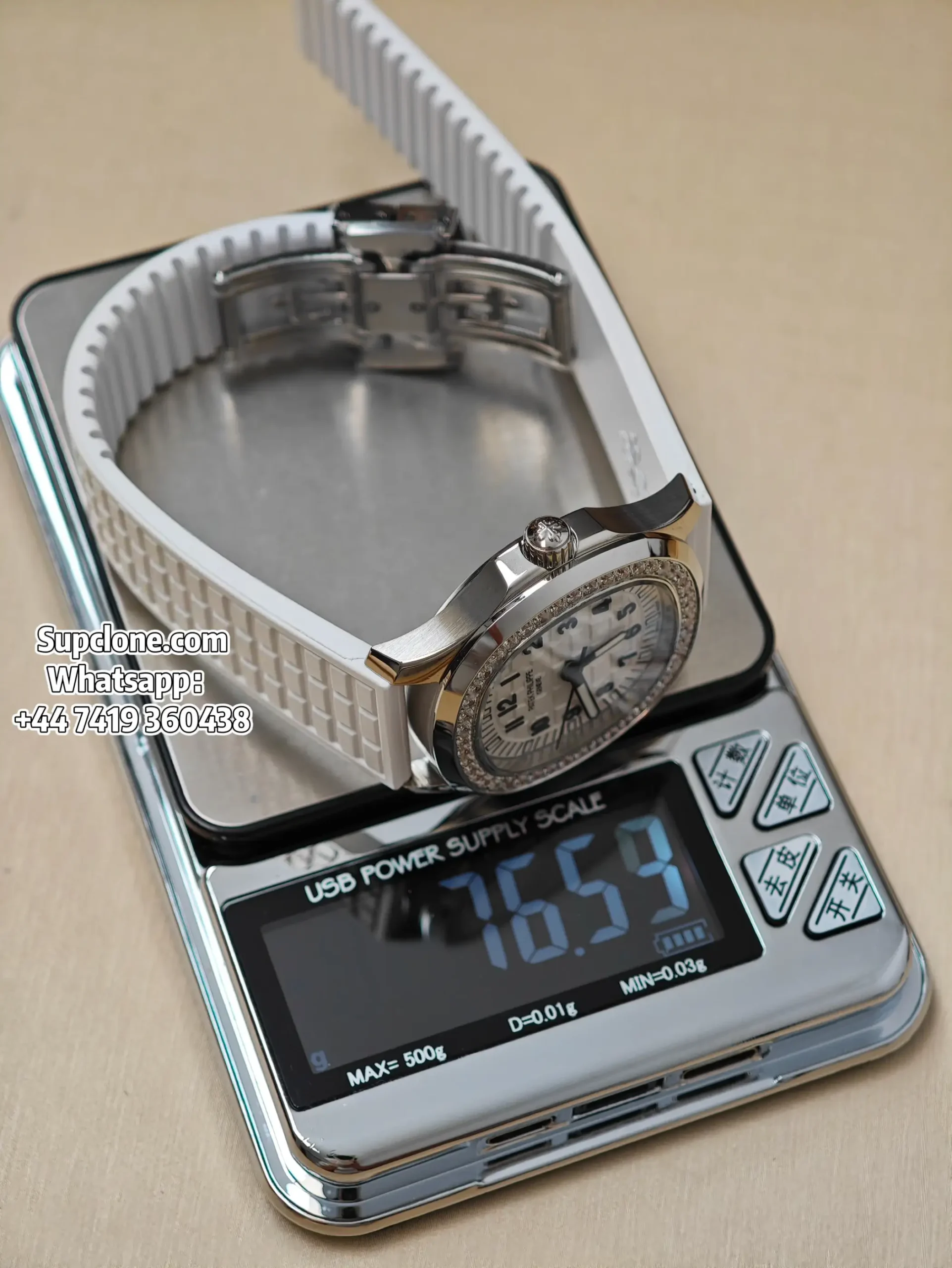 Patek Philippe Super Clone Aquanaut Luce 5068A Diamond Bezel 35 (18) Patek Philippe Super Clone Aquanaut Luce 5068A Diamond Bezel 35.6mm Custom Cal.324
