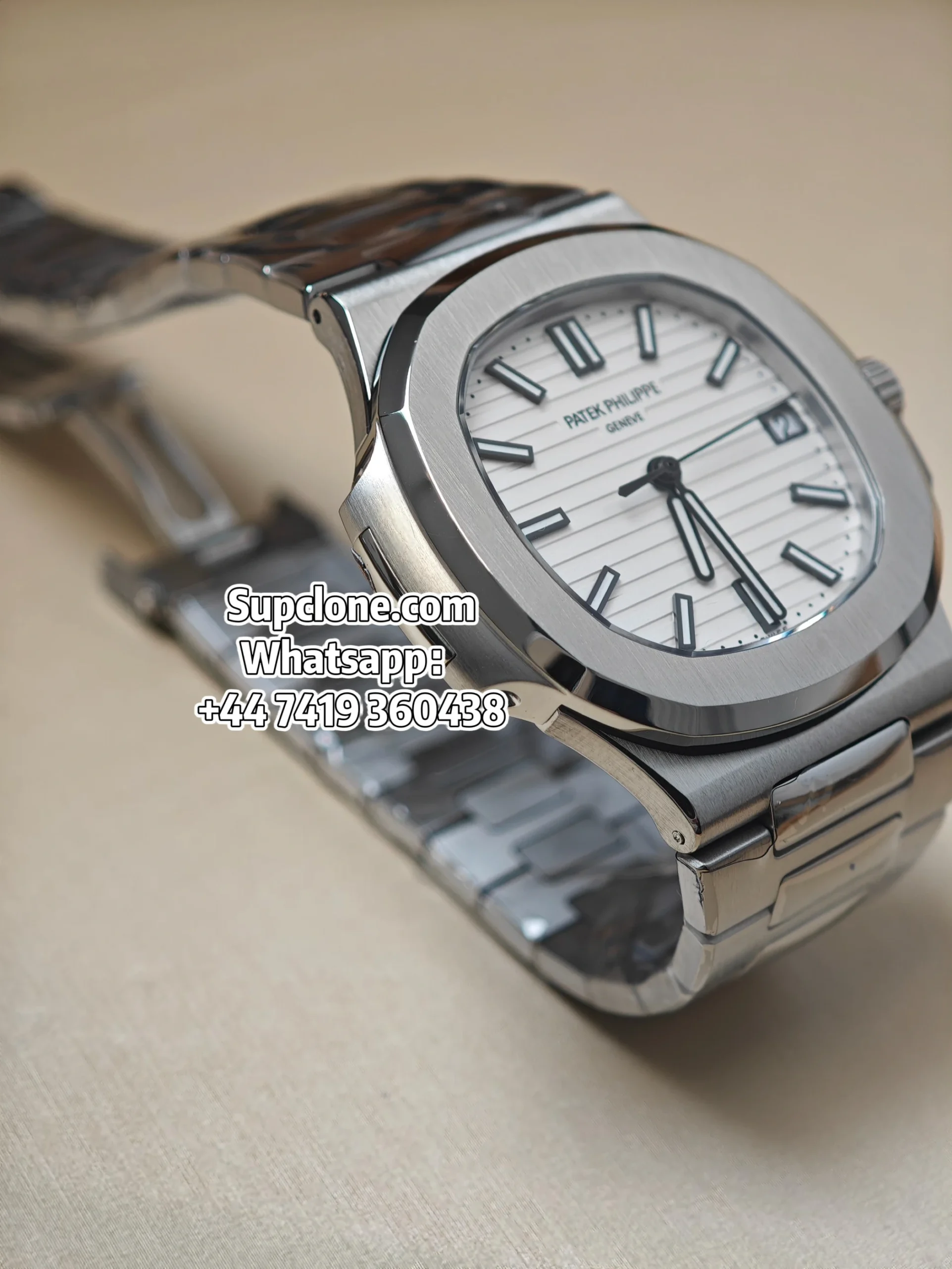 Patek Philippe Super Clone Nautilus 5711 White Dial 40MM (9) Patek Philippe Super Clone Nautilus 5711 White Dial 40MM