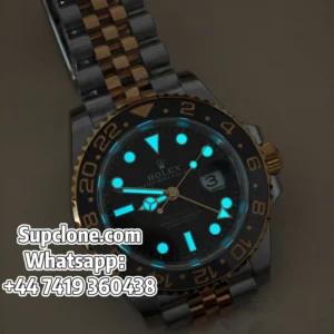 Rolex-Super-Clone-GMT-Master-II-Two-Tone-Oystersteel-Yellow-Gold Night Light