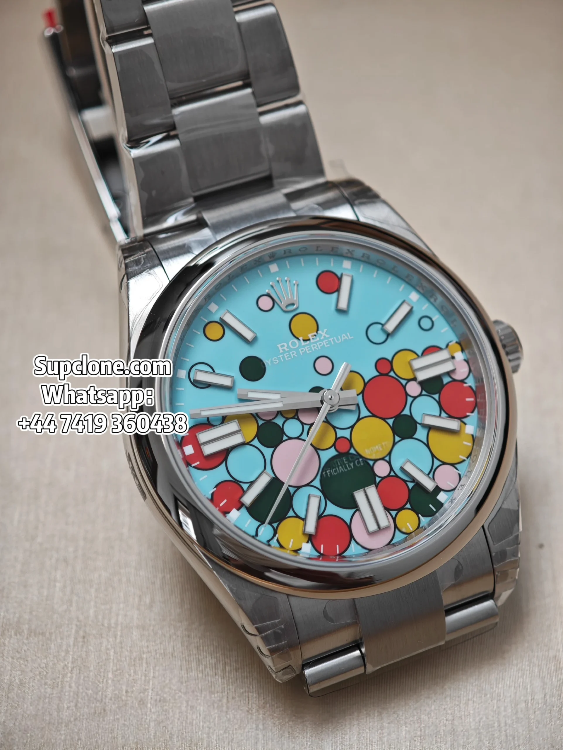 Rolex Super Clone Oyster Perpetual M124300-0008 41mm Celebration Dial (17) Rolex Super Clone Oyster Perpetual M124300-0008 41mm Celebration Dial 3230 Movement