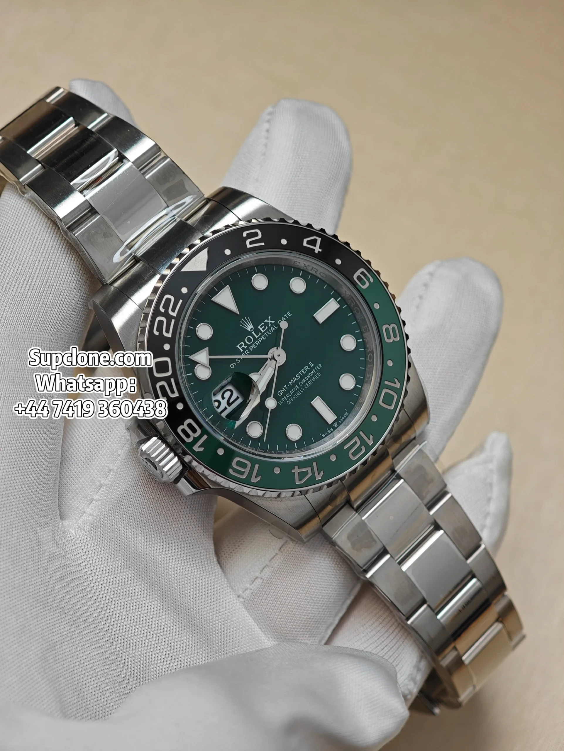 Rolex Super Clone Watches 1:1 New "Sprite" GMT-Master II 126729VTNR Oyster 3285 Movement