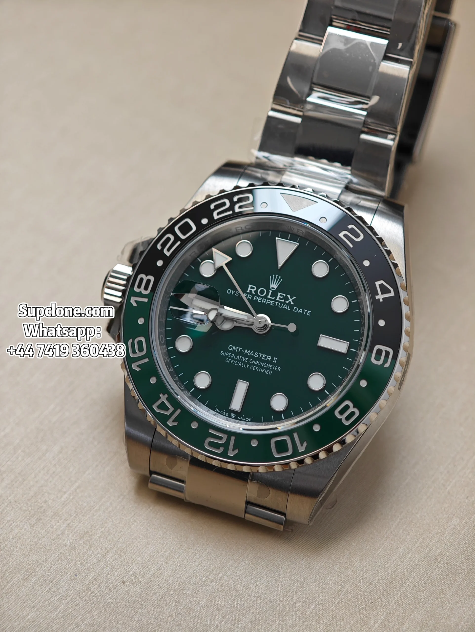 Rolex Super Clone Watches 1:1 New "Sprite" GMT-Master II 126729VTNR Oyster 3285 Movement
