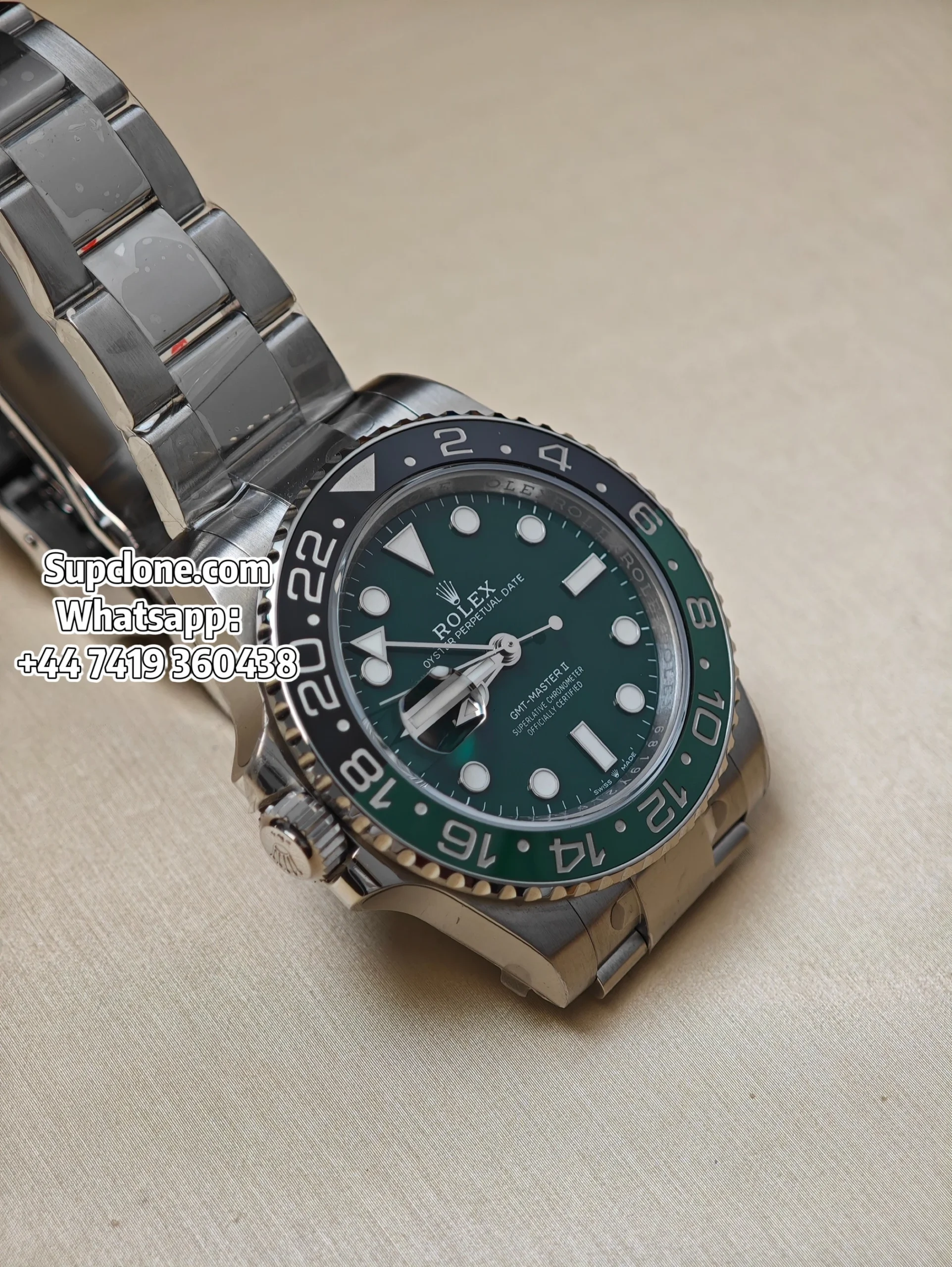 Rolex Super Clone Watches 1:1 New "Sprite" GMT-Master II 126729VTNR Oyster 3285 Movement