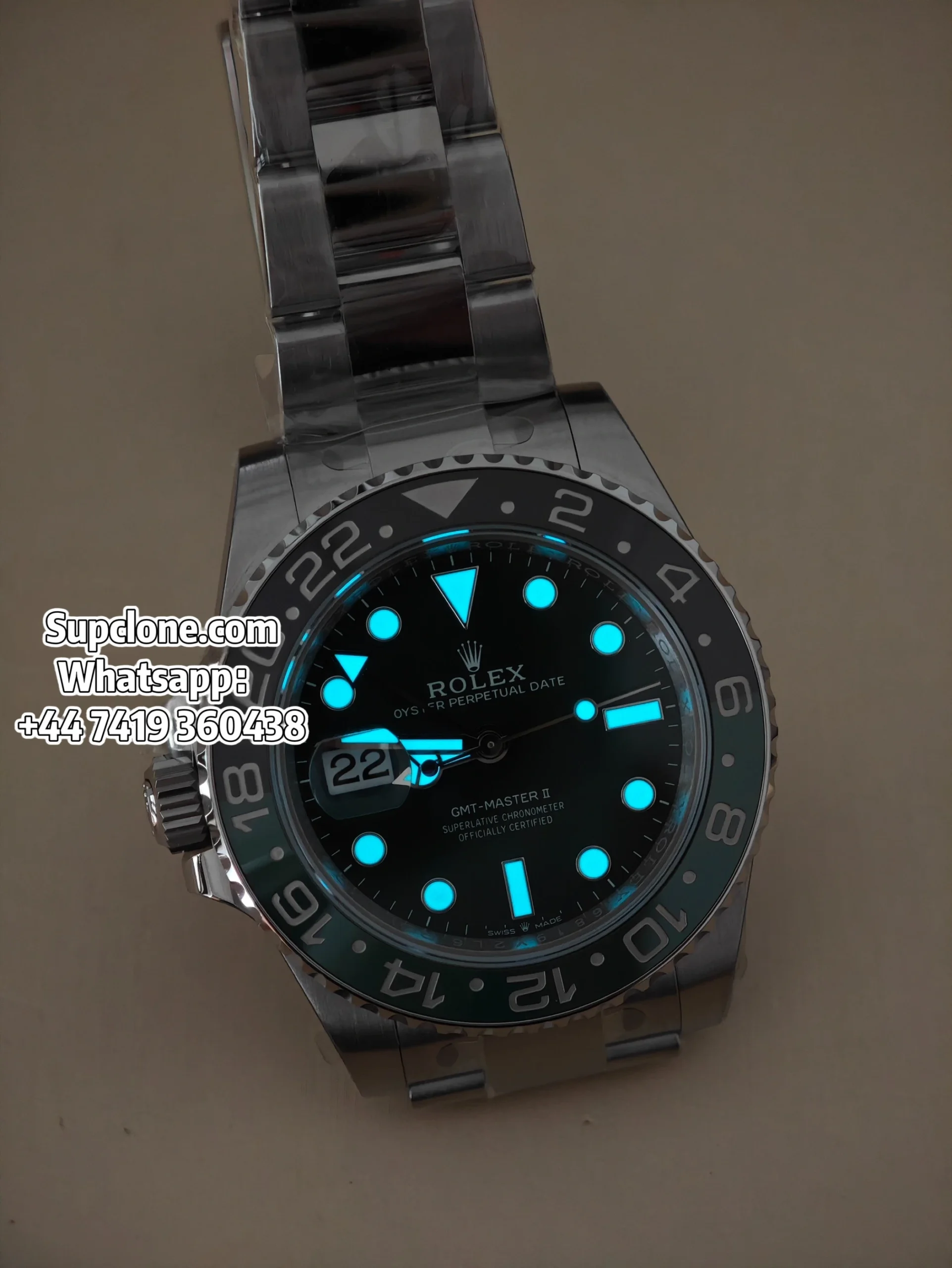 Rolex Super Clone Watches 1:1 New "Sprite" GMT-Master II 126729VTNR Oyster 3285 Movement