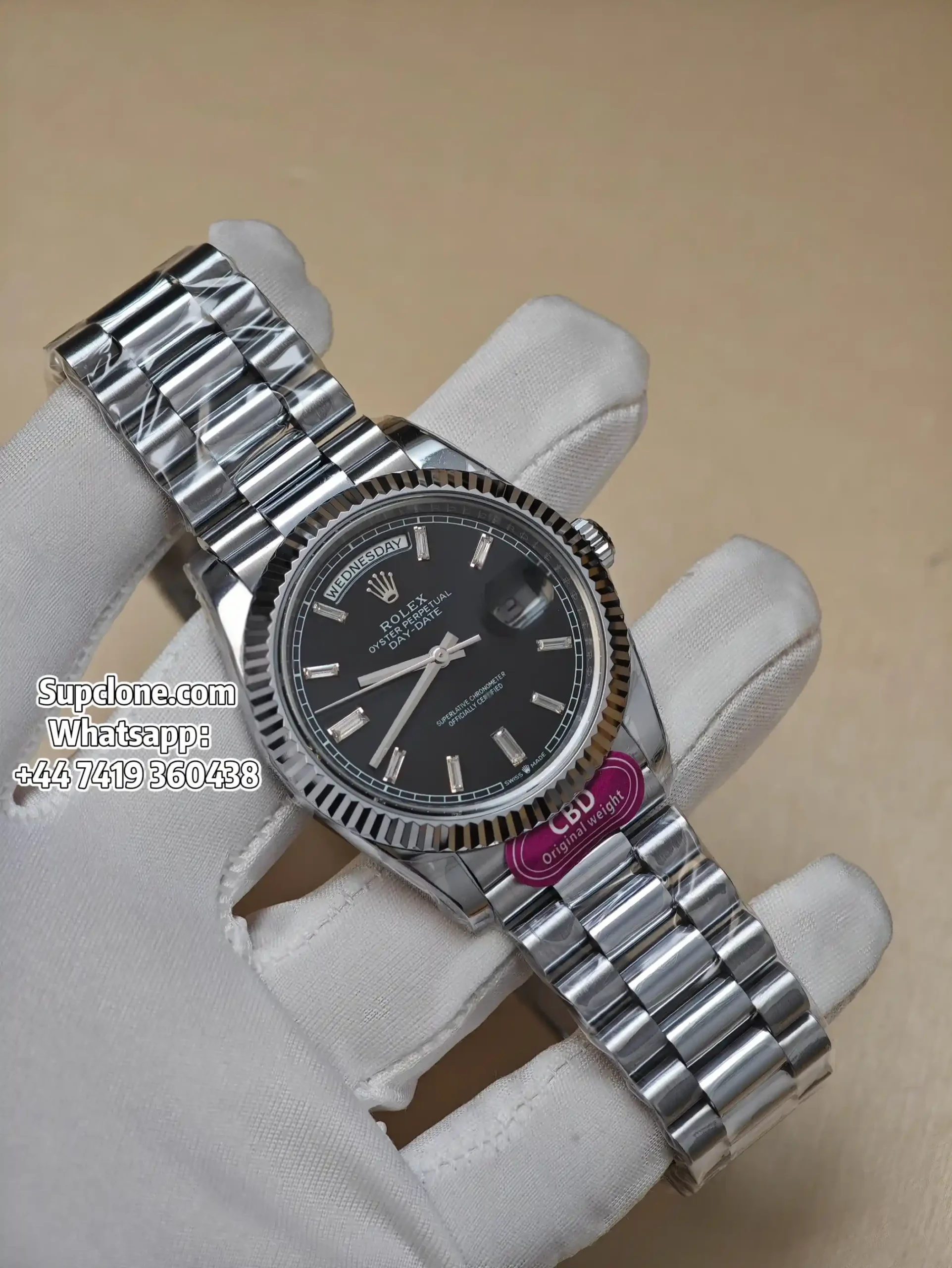 Rolex Super Clone Watches Day Date Black Diamond Dial 40mm m228236-0005 (1) Rolex Super Clone Watches Day Date Black Diamond Dial 40mm m228236-0004